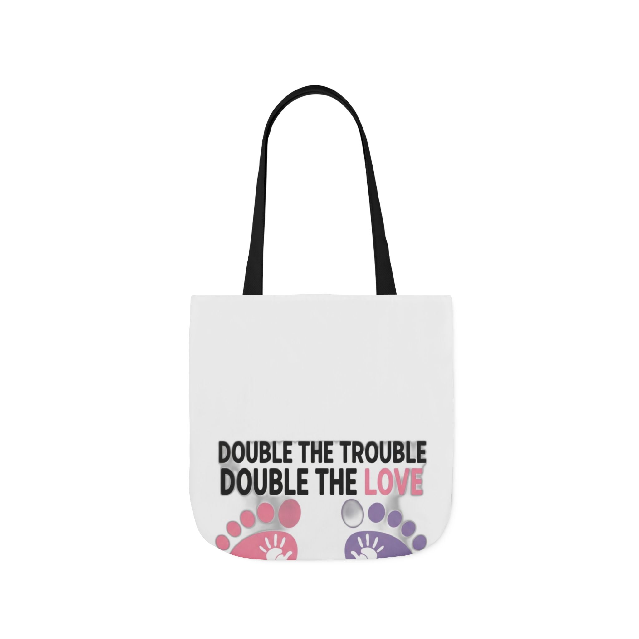 Twin Mom Tote Bag - Double the Trouble Double the Love - Twins Mother Canvas Bag
