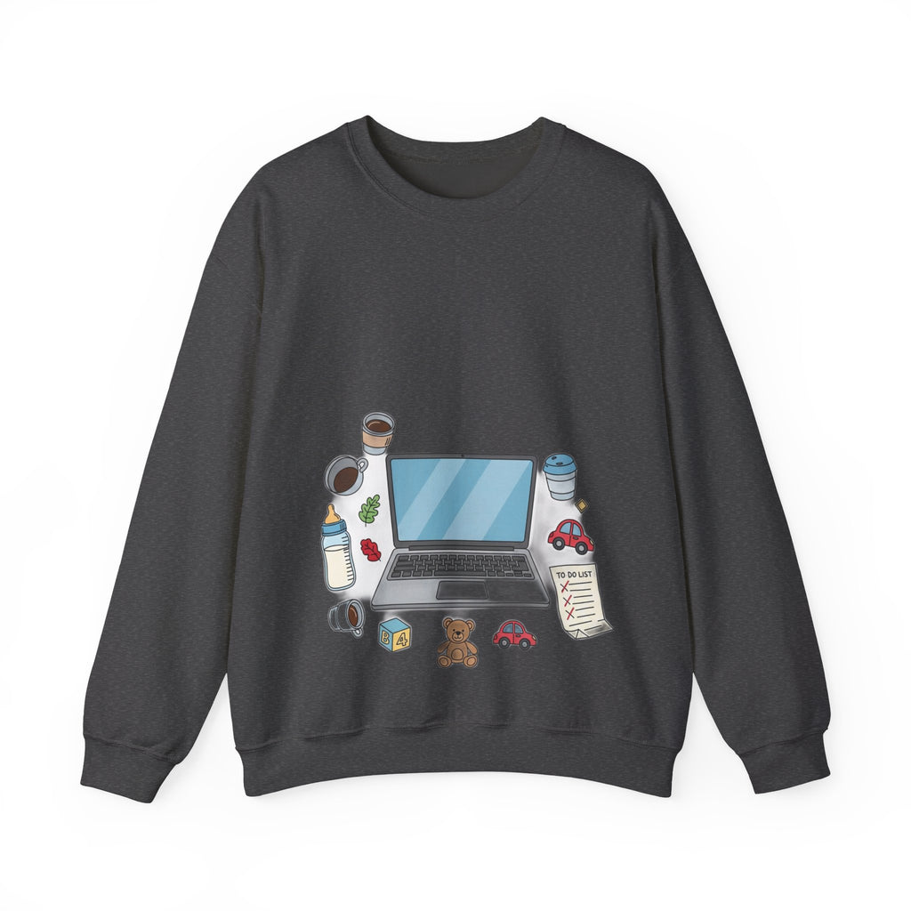 WFH Mom Sweatshirt - Fueled by Coffee and Chaos - Work From Home Mom Shirt