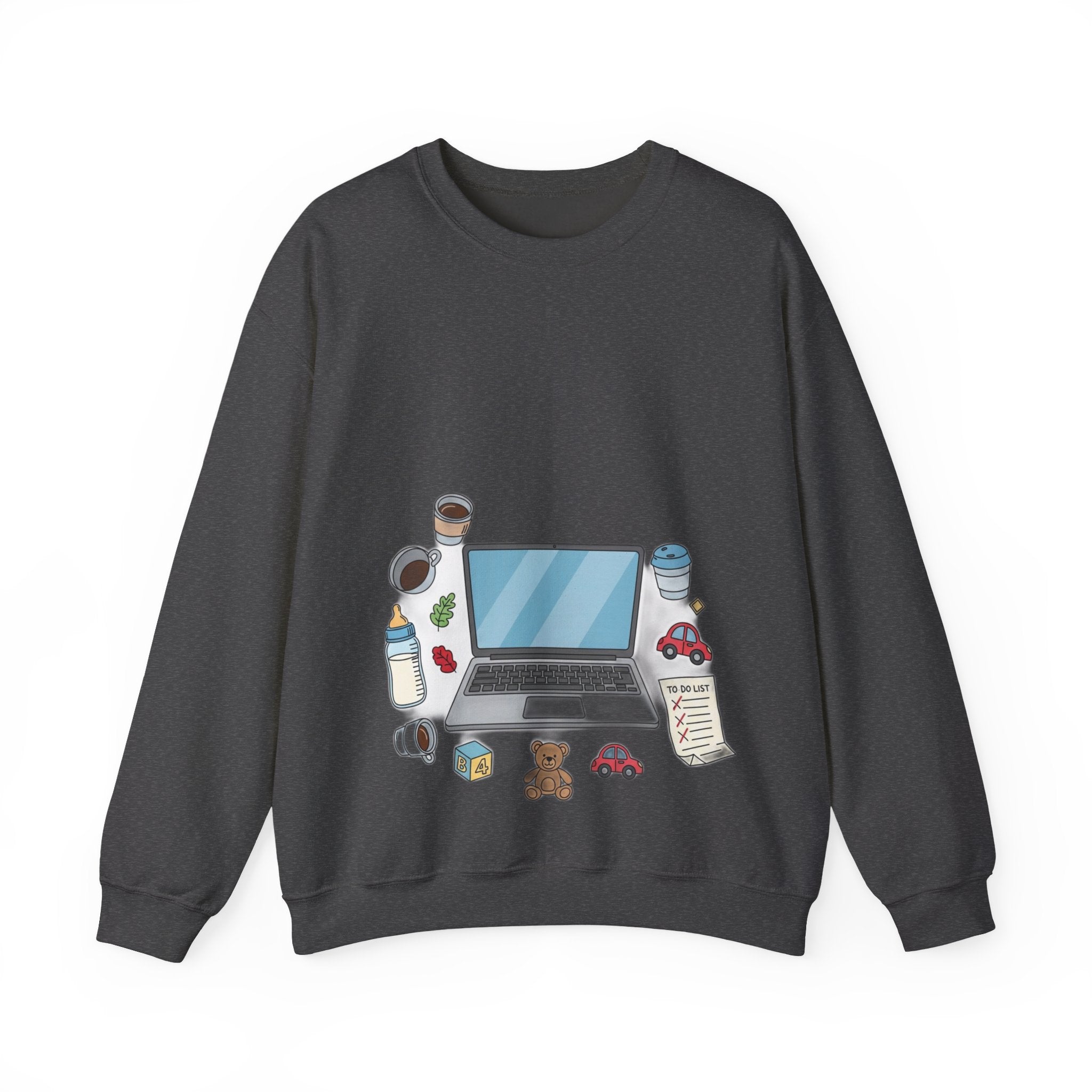 WFH Mom Sweatshirt - Fueled by Coffee and Chaos - Work From Home Mom Shirt