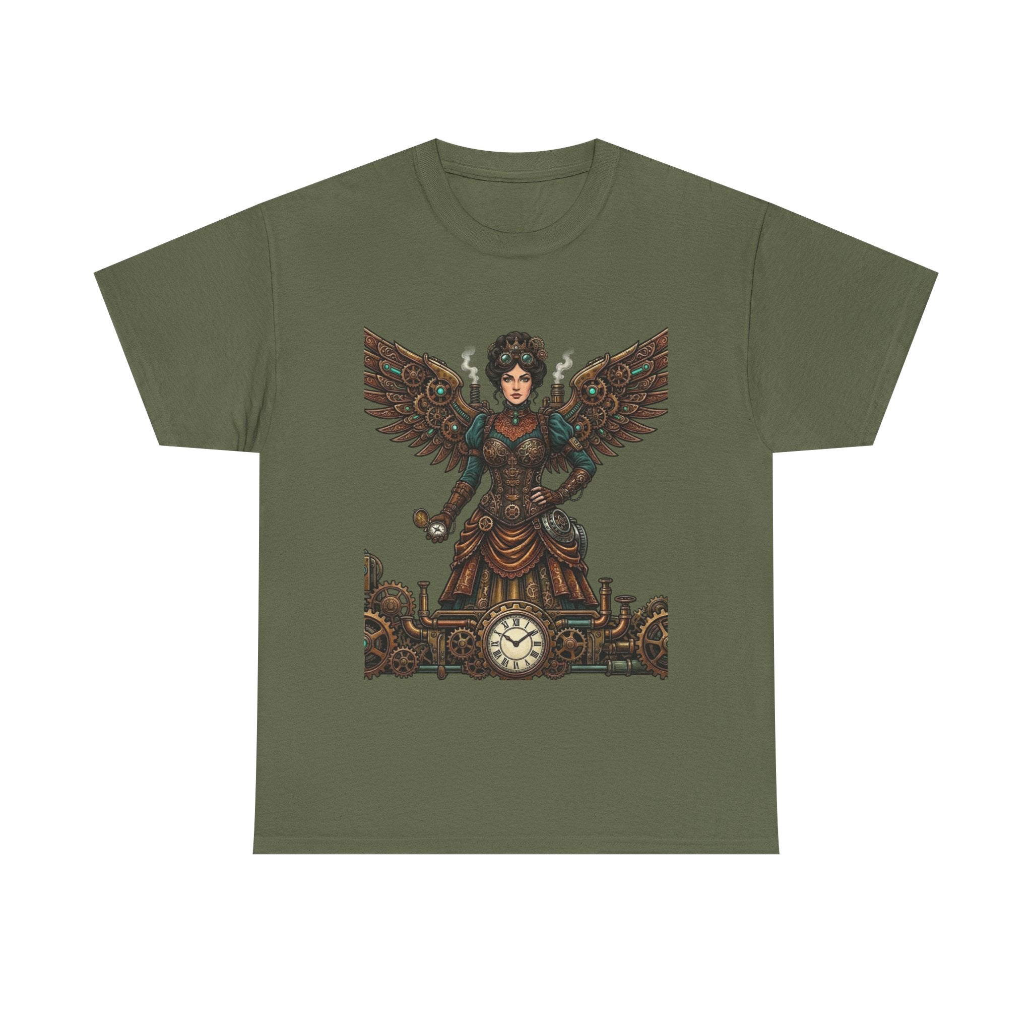 Steampunk Mother - Clockwork Wings Graphic Tee - Gear Cog Design