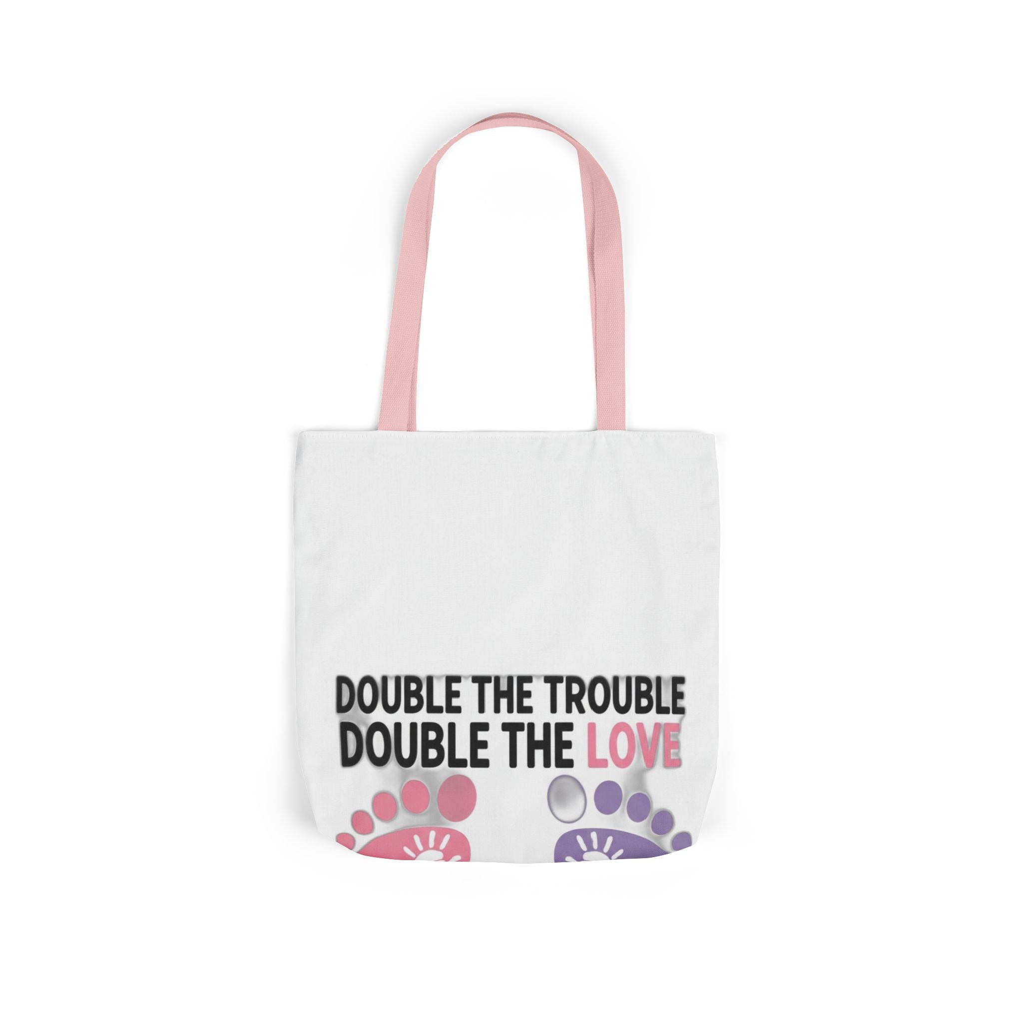 Twin Mom Tote Bag - Double the Trouble Double the Love - Twins Mother Canvas Bag