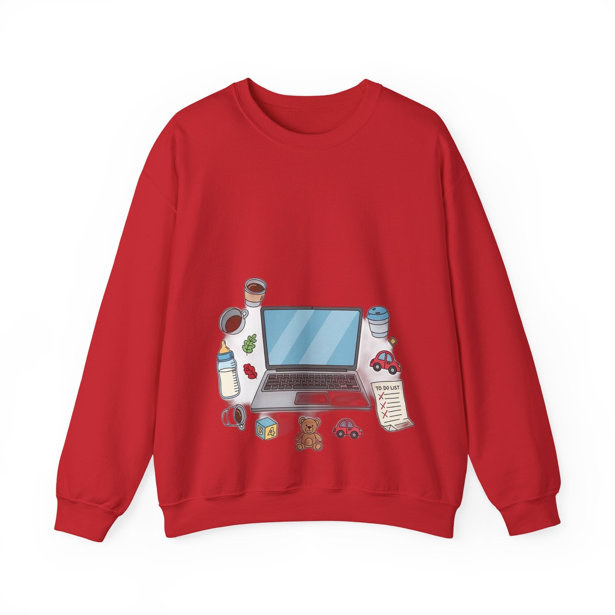 WFH Mom Sweatshirt - Fueled by Coffee and Chaos - Work From Home Mom Shirt