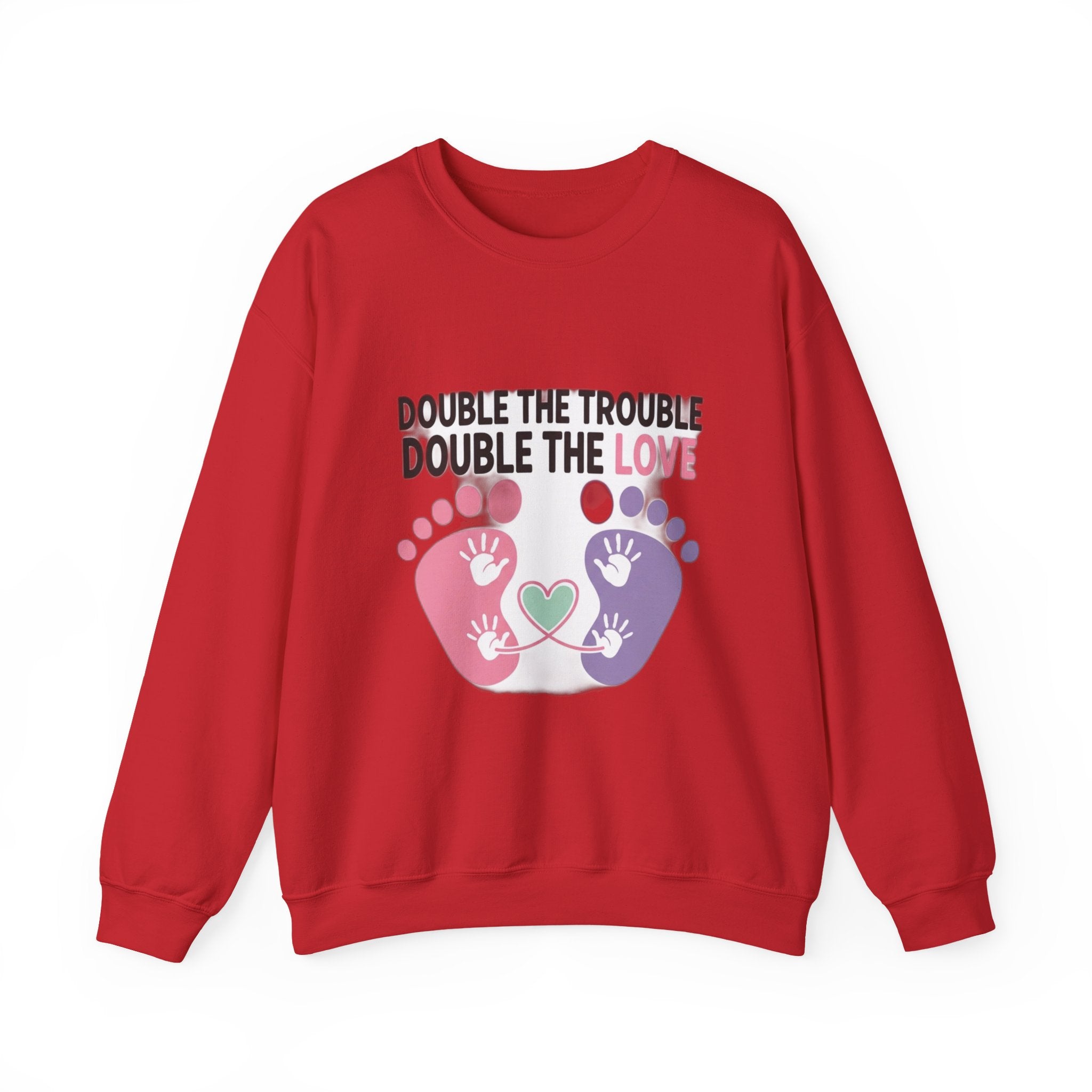 Twin Mom Sweatshirt - Double the Trouble Double the Love - Twins Mother Shirt