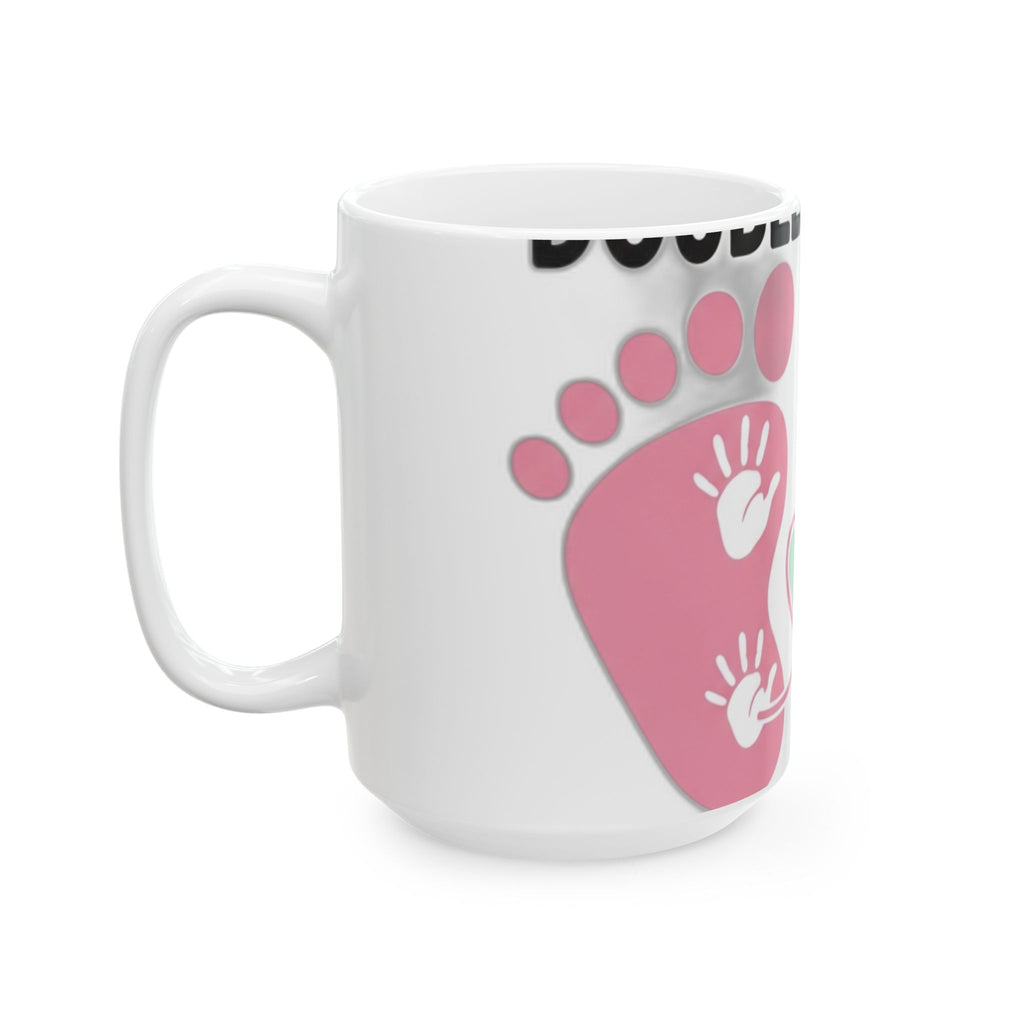 Twin Mom Mug - Double the Trouble Double the Love - Funny Twins Mother Gift