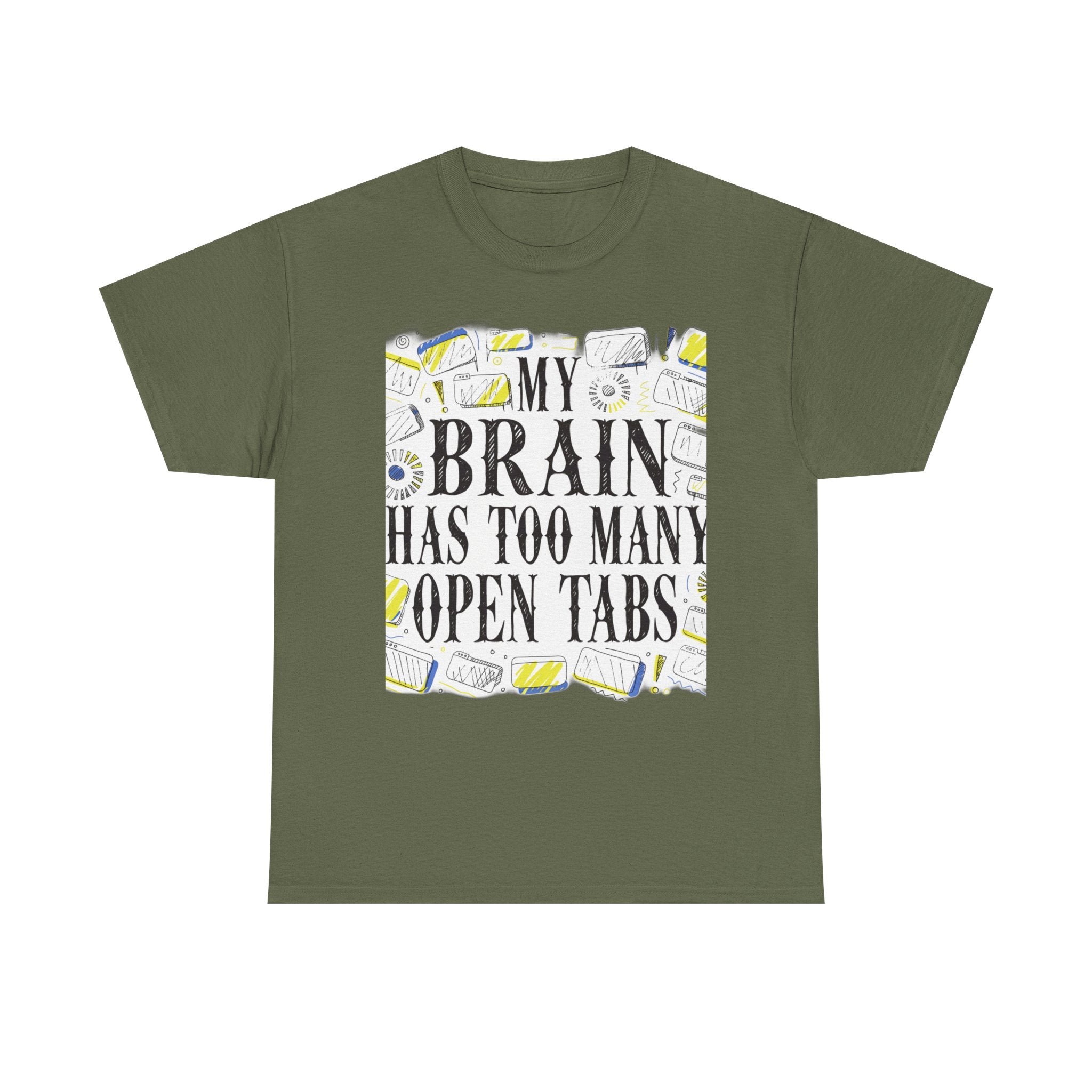 Late Diagnosed ADHD Club - My Brain Has Too Many Open Tabs | Funny ADHD T-Shirt