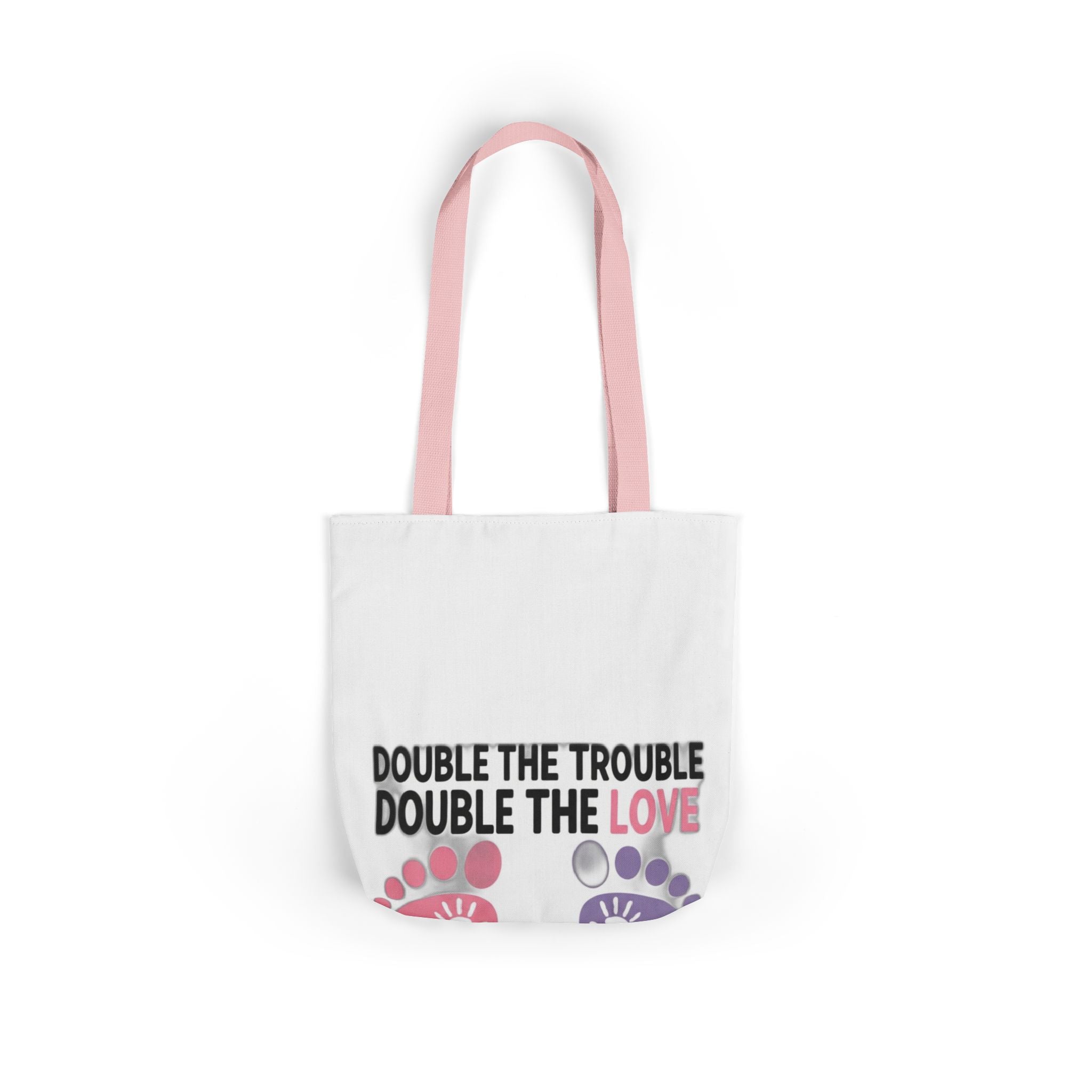 Twin Mom Tote Bag - Double the Trouble Double the Love - Twins Mother Canvas Bag