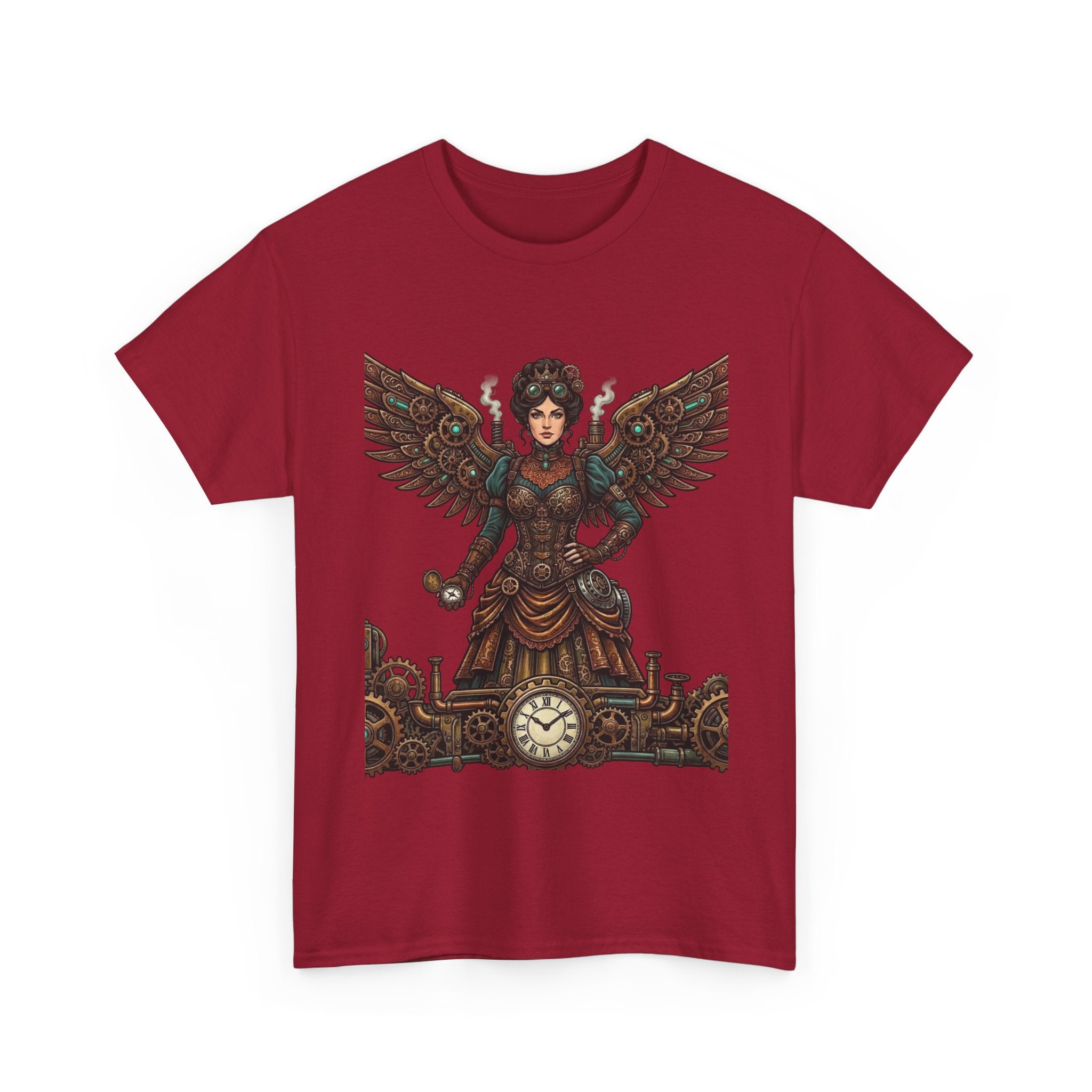 Steampunk Mother - Clockwork Wings Graphic Tee - Gear Cog Design