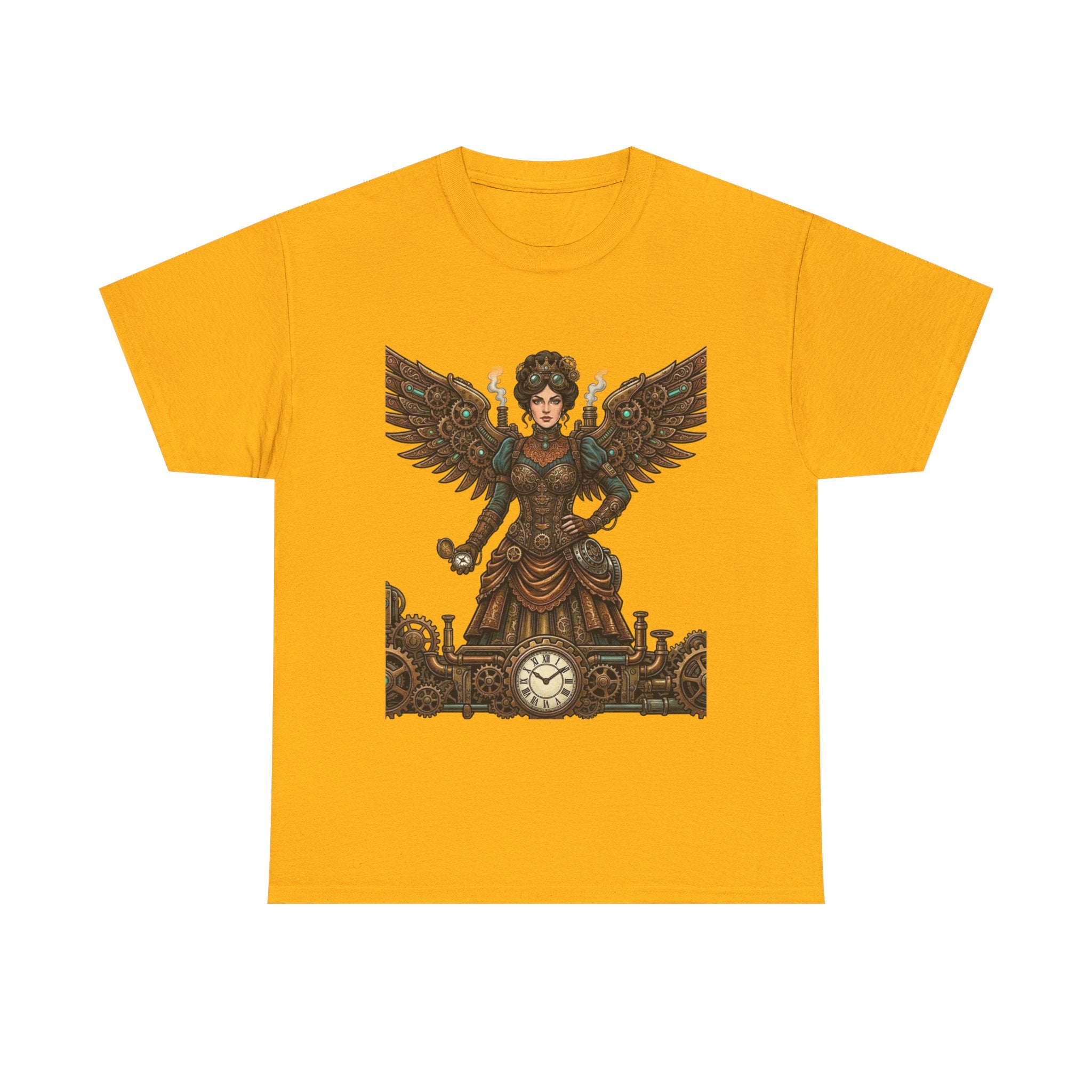 Steampunk Mother - Clockwork Wings Graphic Tee - Gear Cog Design