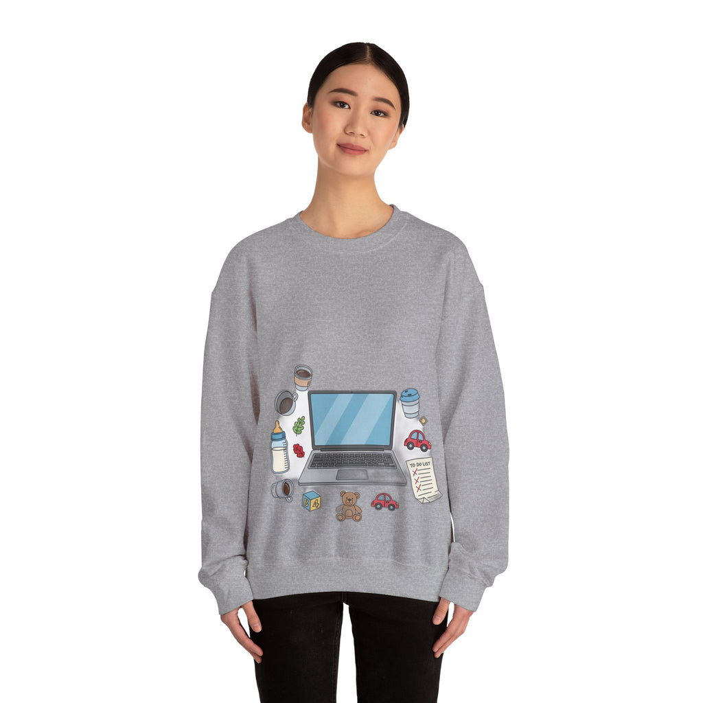 WFH Mom Sweatshirt - Fueled by Coffee and Chaos - Work From Home Mom Shirt