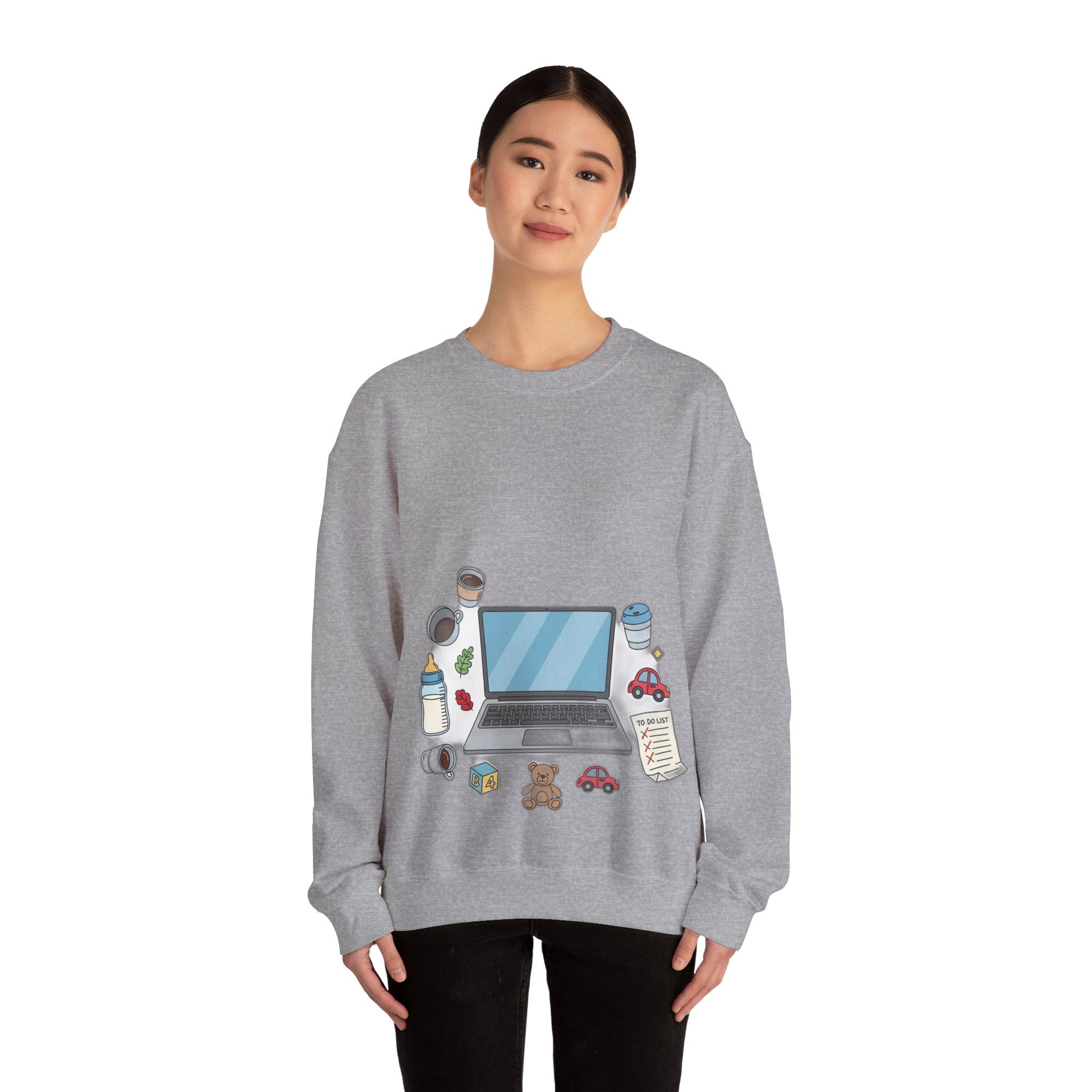 WFH Mom Sweatshirt - Fueled by Coffee and Chaos - Work From Home Mom Shirt