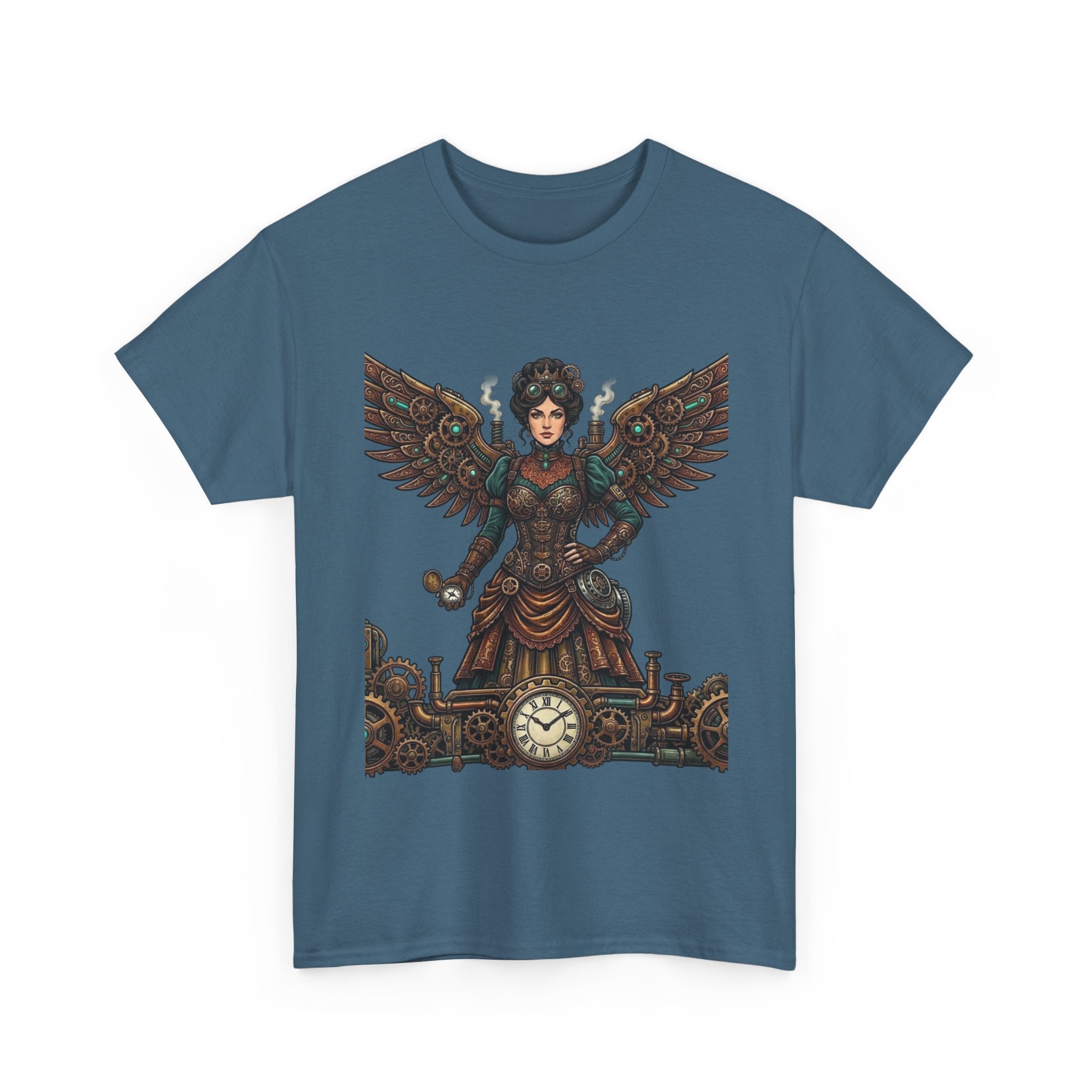 Steampunk Mother - Clockwork Wings Graphic Tee - Gear Cog Design