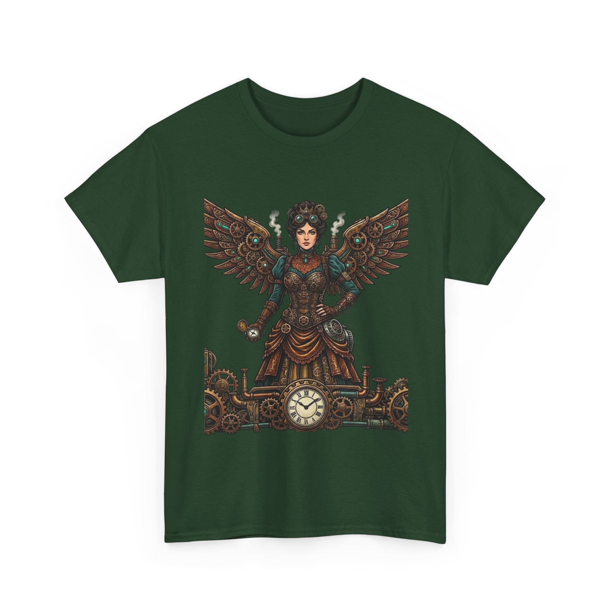 Steampunk Mother - Clockwork Wings Graphic Tee - Gear Cog Design