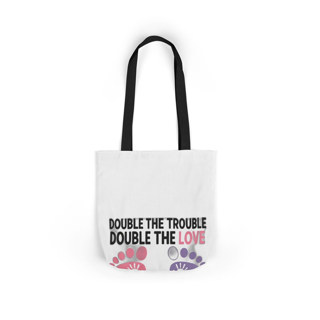 Twin Mom Tote Bag - Double the Trouble Double the Love - Twins Mother Canvas Bag