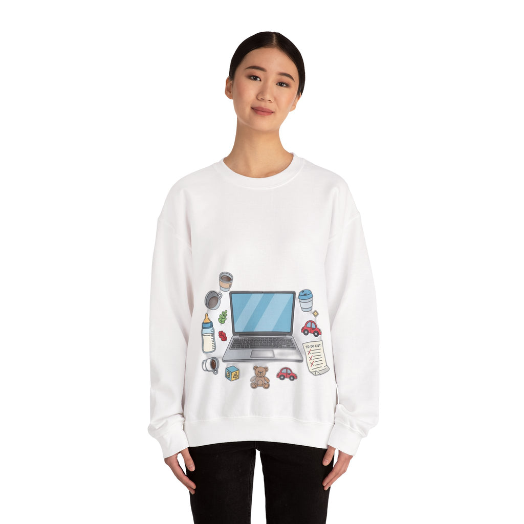 WFH Mom Sweatshirt - Fueled by Coffee and Chaos - Work From Home Mom Shirt