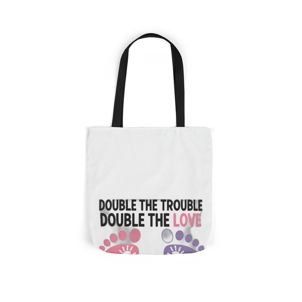 Twin Mom Tote Bag - Double the Trouble Double the Love - Twins Mother Canvas Bag