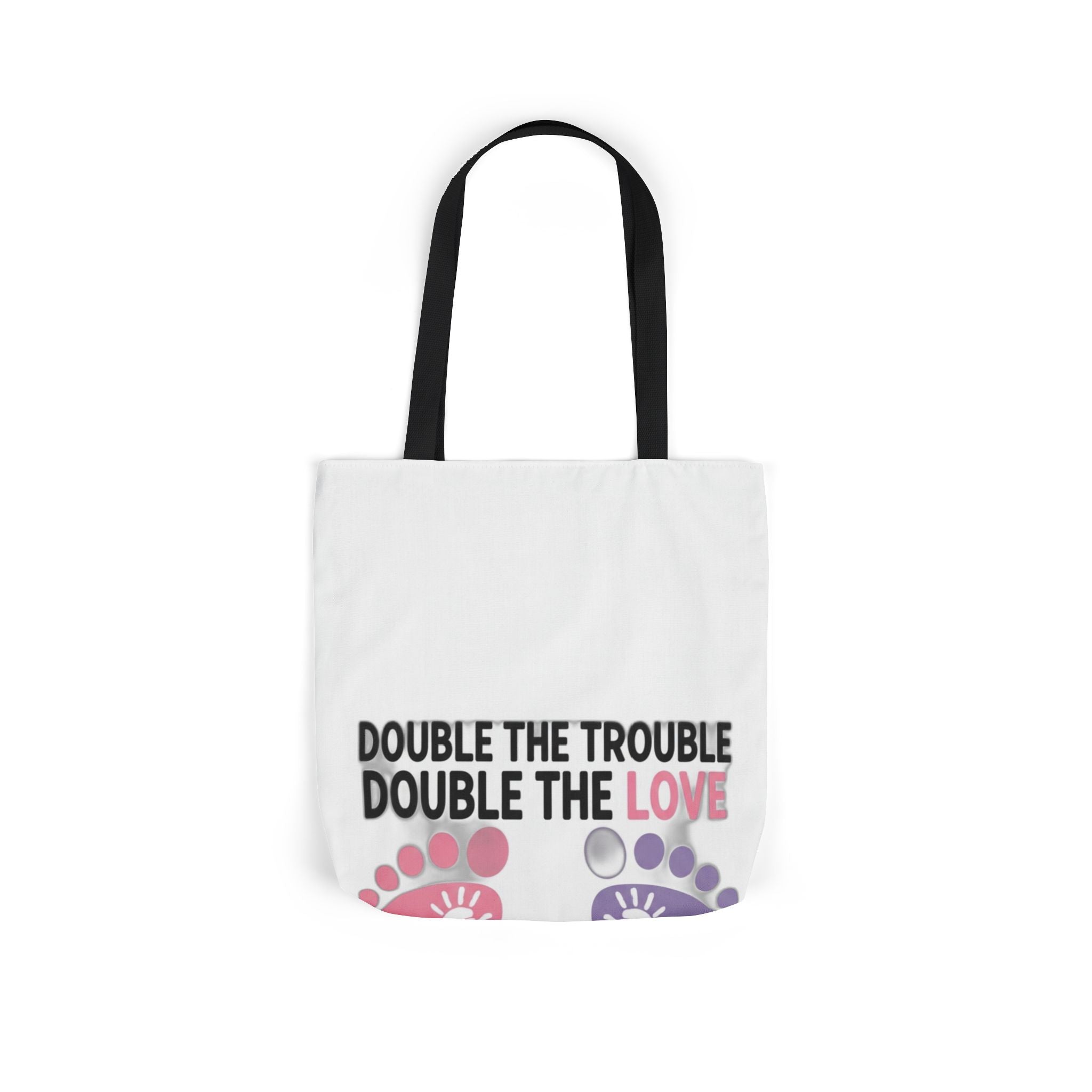 Twin Mom Tote Bag - Double the Trouble Double the Love - Twins Mother Canvas Bag