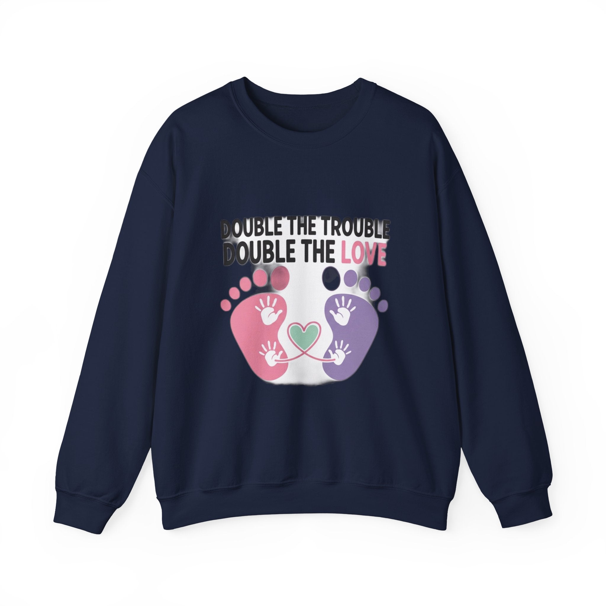 Twin Mom Sweatshirt - Double the Trouble Double the Love - Twins Mother Shirt