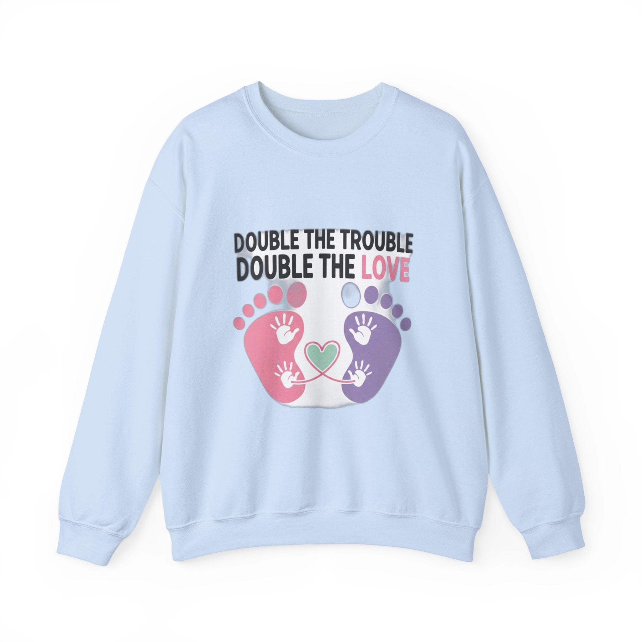 Twin Mom Sweatshirt - Double the Trouble Double the Love - Twins Mother Shirt