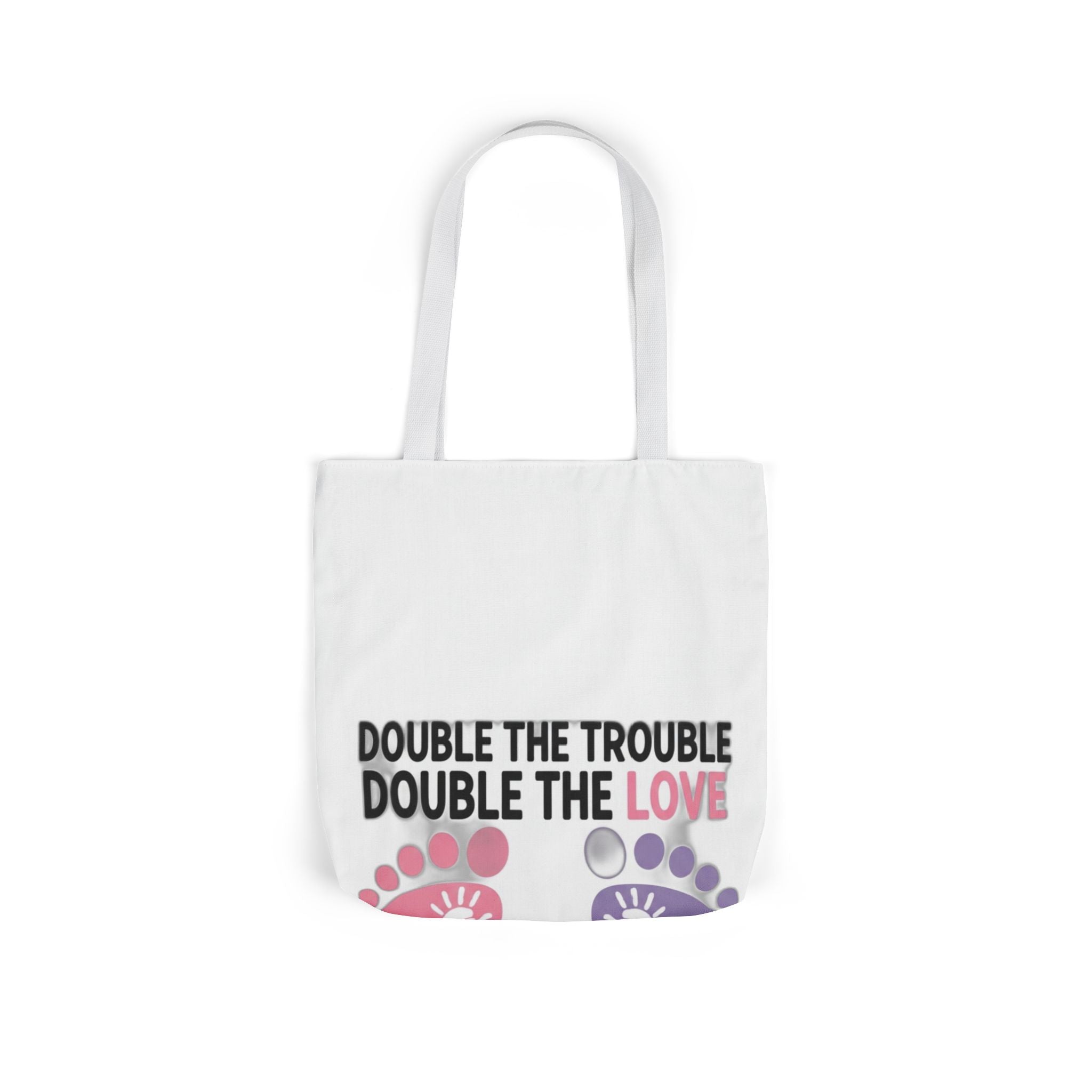 Twin Mom Tote Bag - Double the Trouble Double the Love - Twins Mother Canvas Bag