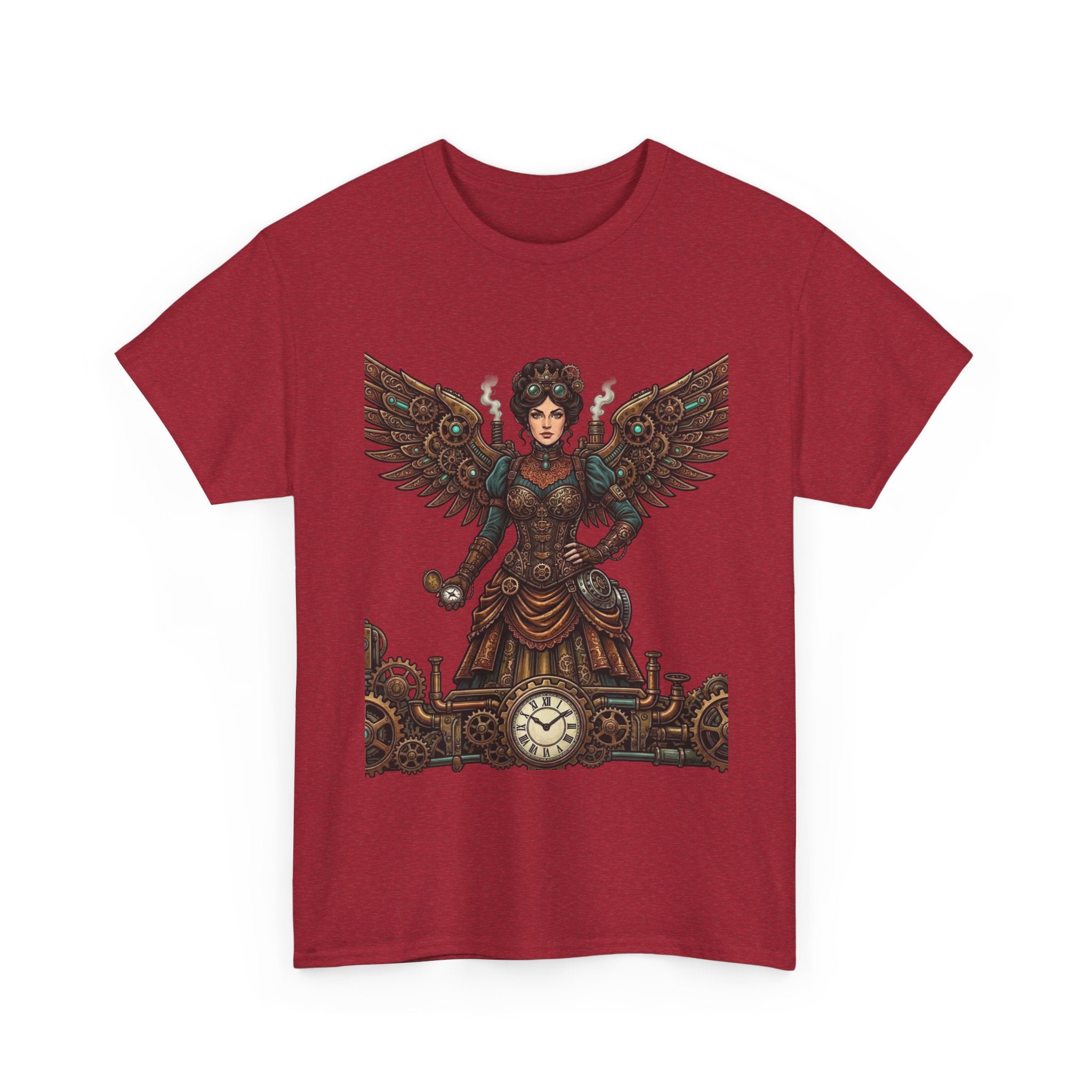 Steampunk Mother - Clockwork Wings Graphic Tee - Gear Cog Design