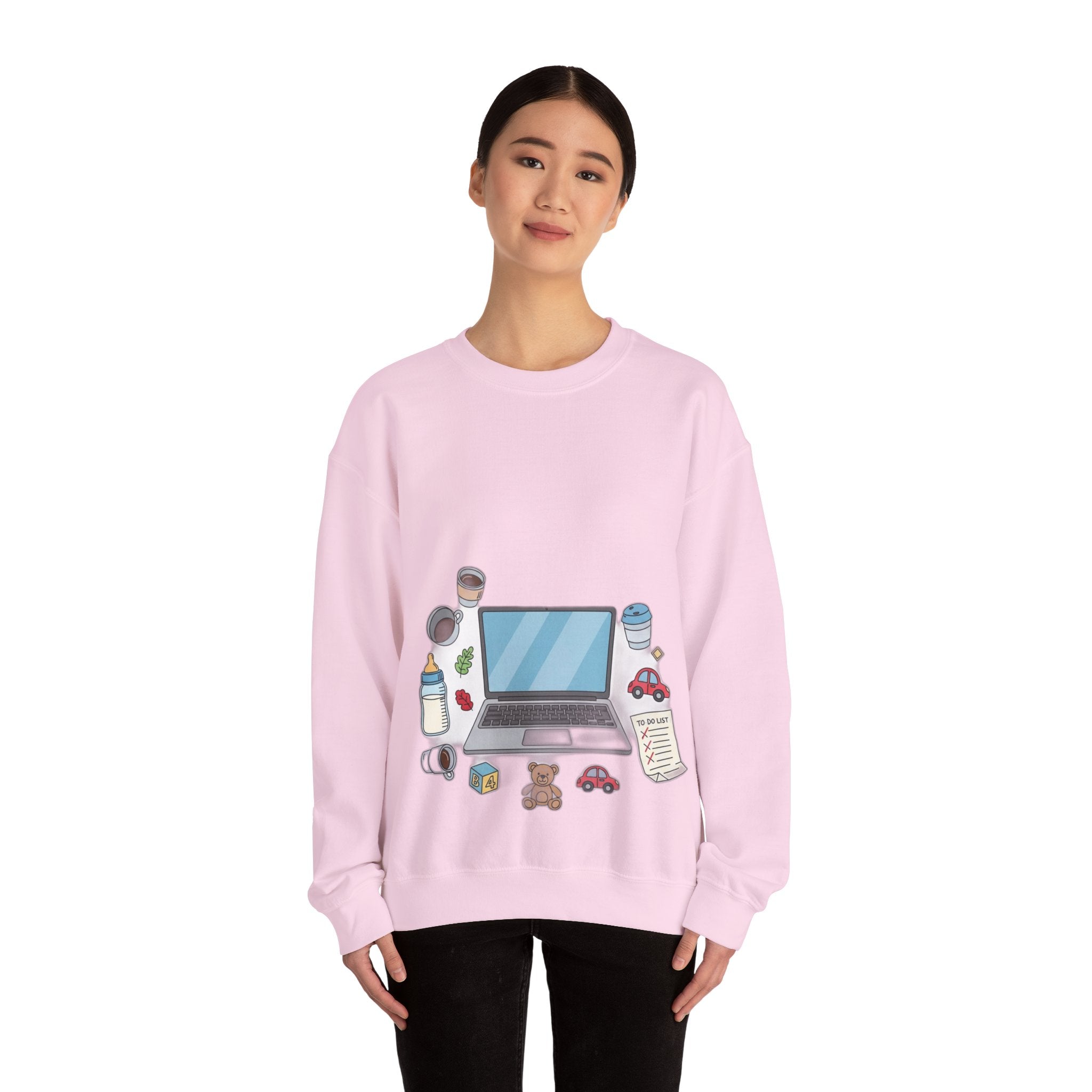 WFH Mom Sweatshirt - Fueled by Coffee and Chaos - Work From Home Mom Shirt