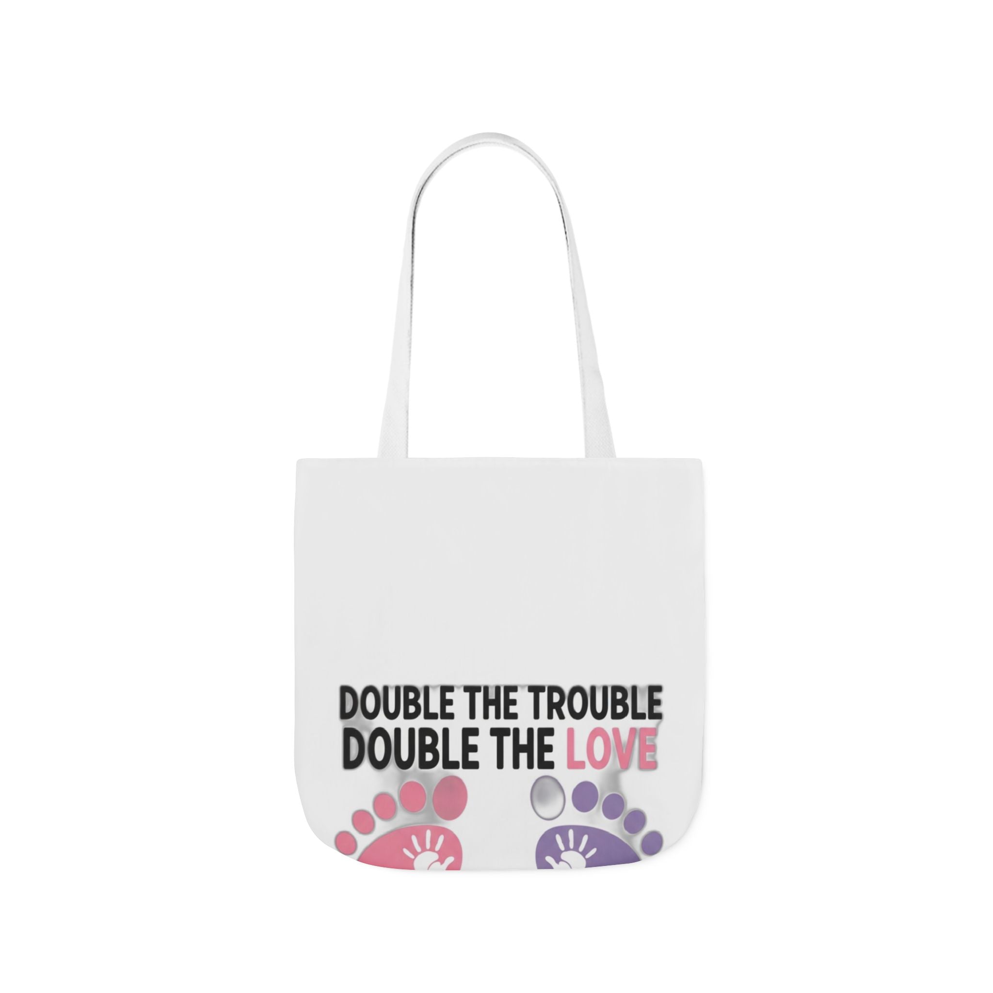 Twin Mom Tote Bag - Double the Trouble Double the Love - Twins Mother Canvas Bag
