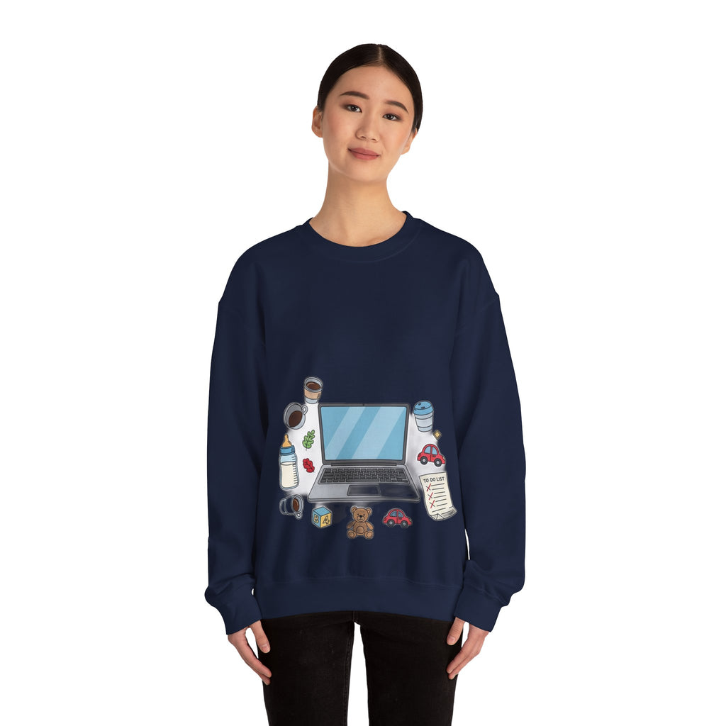 WFH Mom Sweatshirt - Fueled by Coffee and Chaos - Work From Home Mom Shirt