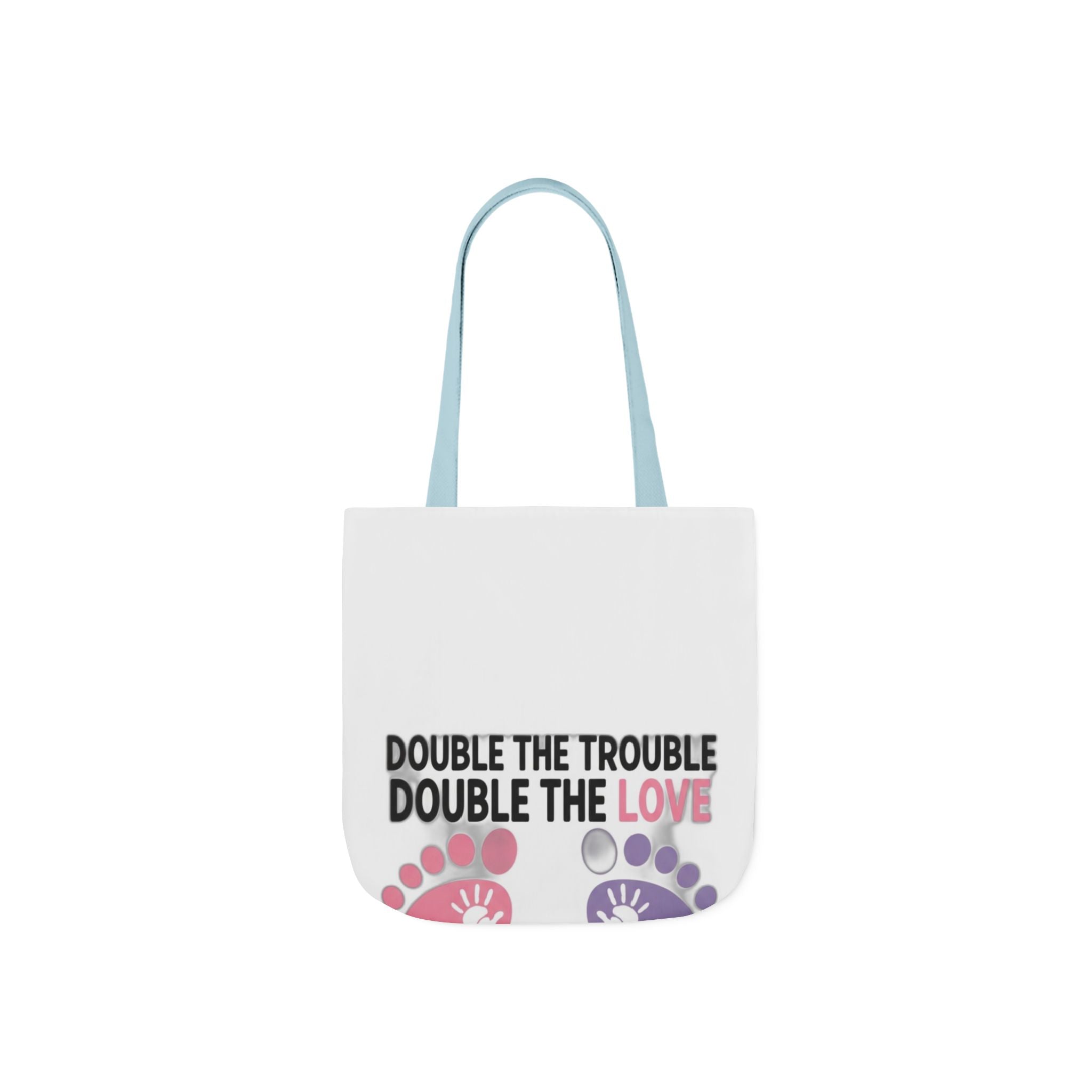 Twin Mom Tote Bag - Double the Trouble Double the Love - Twins Mother Canvas Bag