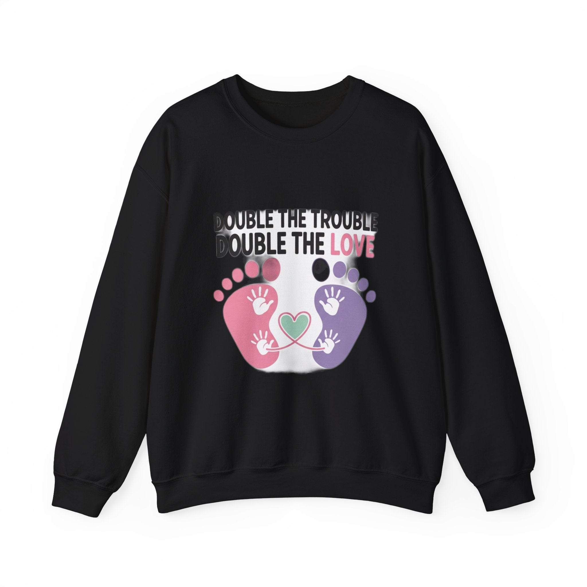 Twin Mom Sweatshirt - Double the Trouble Double the Love - Twins Mother Shirt