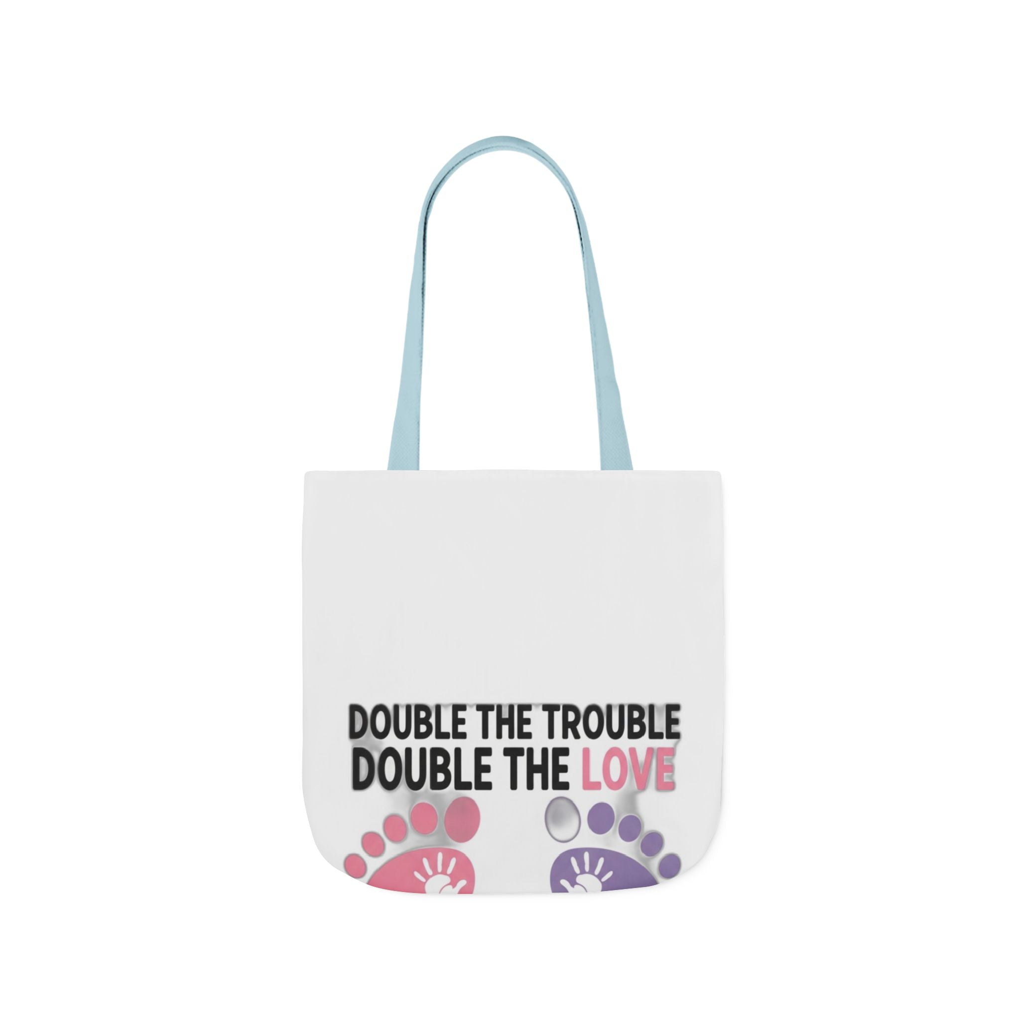 Twin Mom Tote Bag - Double the Trouble Double the Love - Twins Mother Canvas Bag