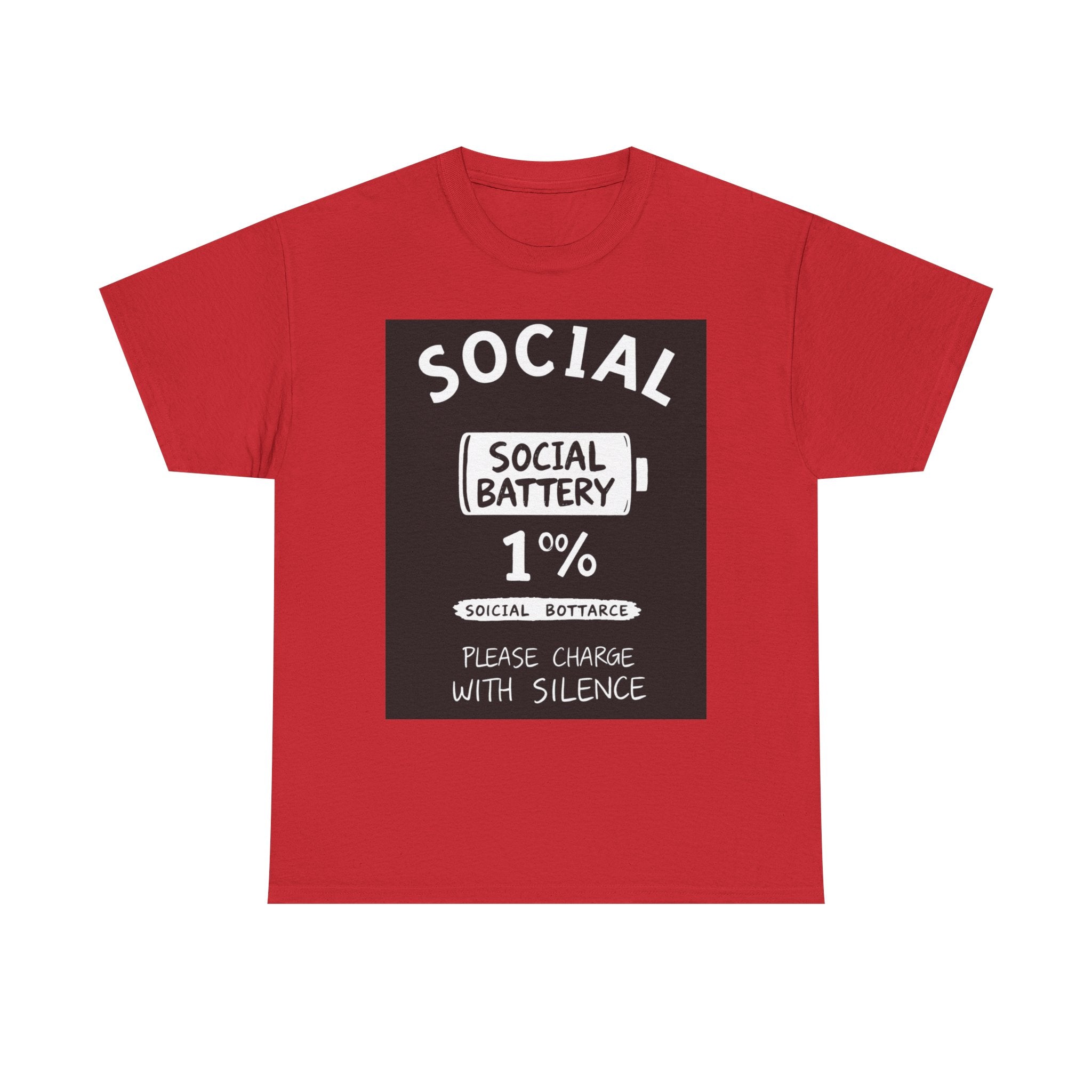 My Social Battery Is At 1% Please Charge With Silence | Introvert Funny T-Shirt
