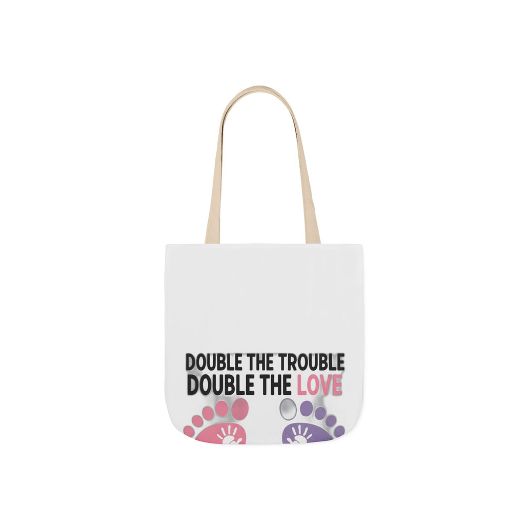 Twin Mom Tote Bag - Double the Trouble Double the Love - Twins Mother Canvas Bag