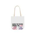 Twin Mom Tote Bag - Double the Trouble Double the Love - Twins Mother Canvas Bag