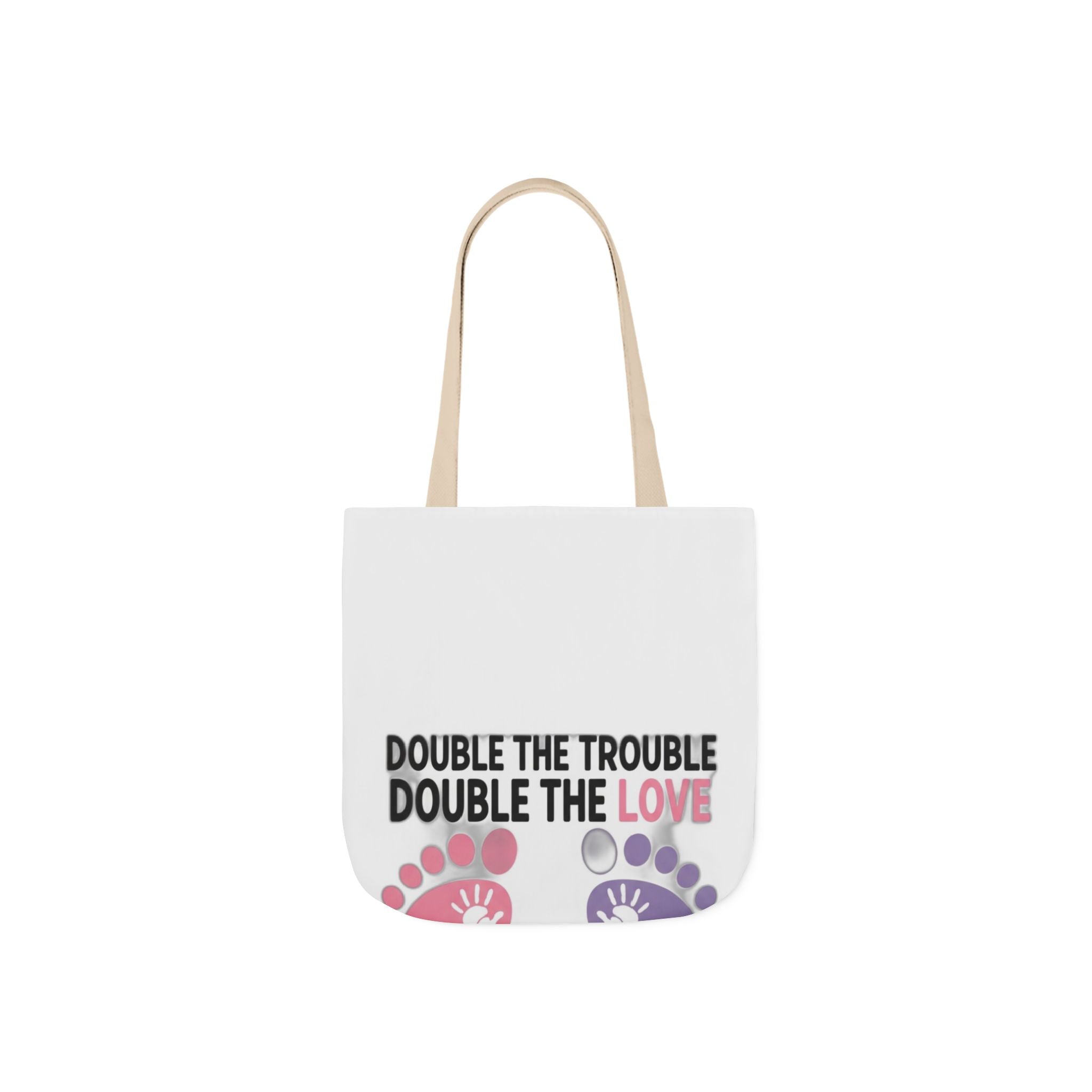 Twin Mom Tote Bag - Double the Trouble Double the Love - Twins Mother Canvas Bag