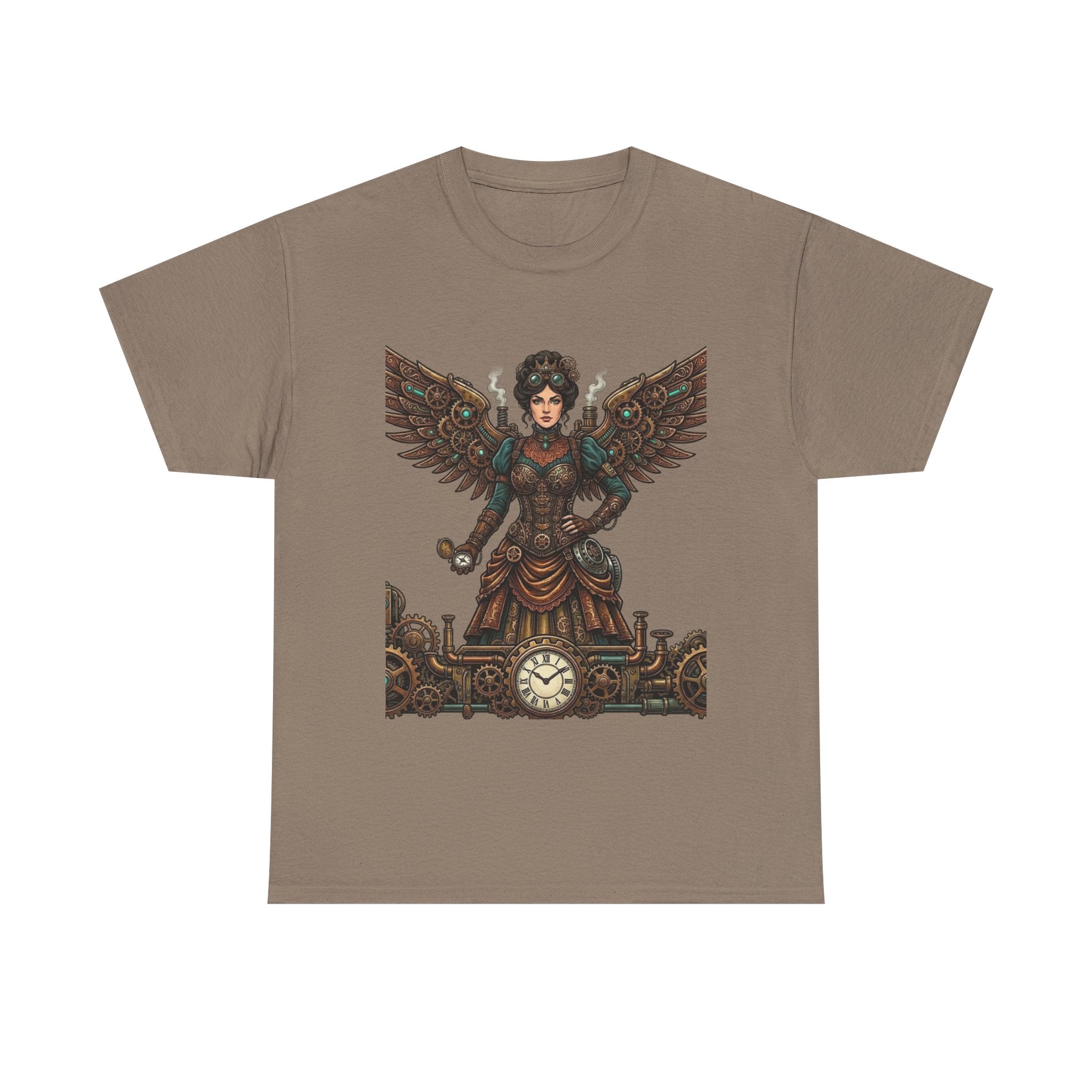 Steampunk Mother - Clockwork Wings Graphic Tee - Gear Cog Design