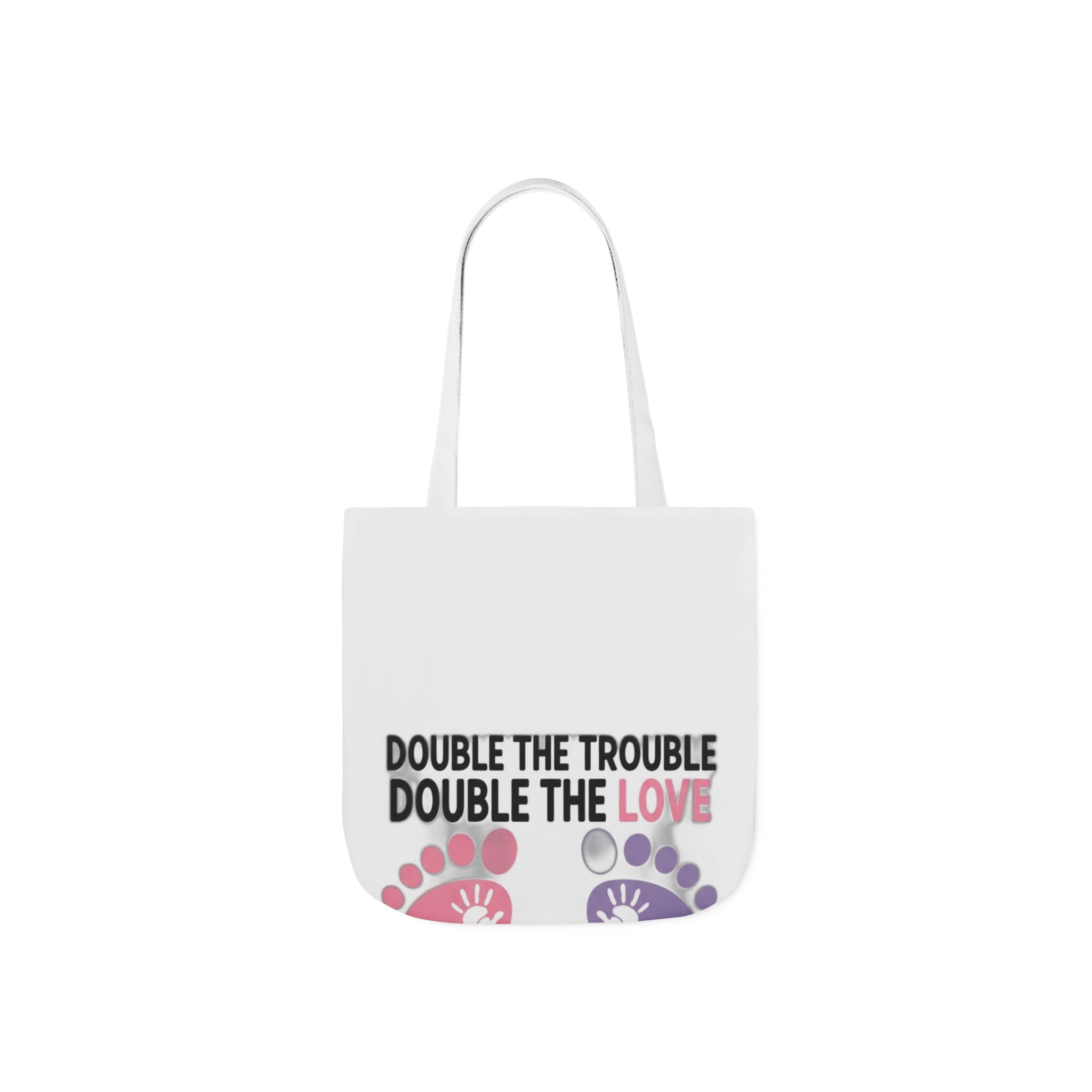 Twin Mom Tote Bag - Double the Trouble Double the Love - Twins Mother Canvas Bag