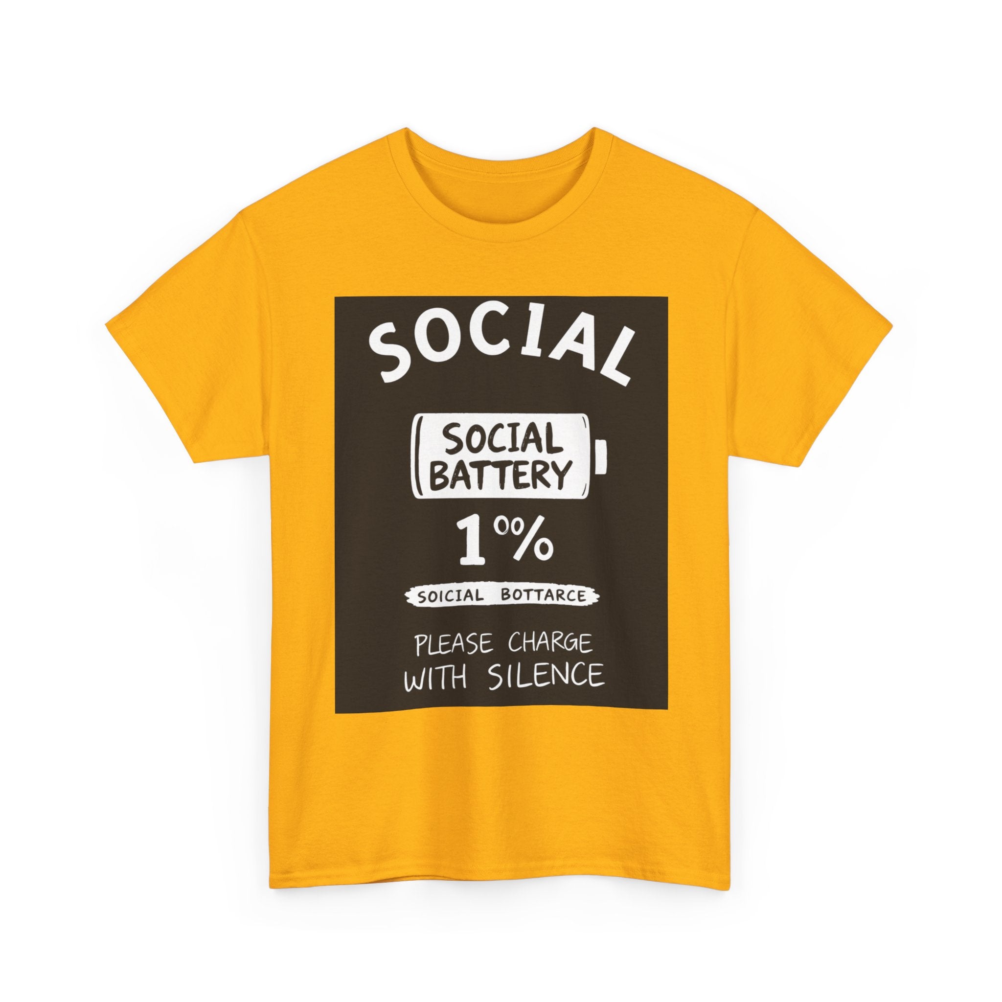 My Social Battery Is At 1% Please Charge With Silence | Introvert Funny T-Shirt