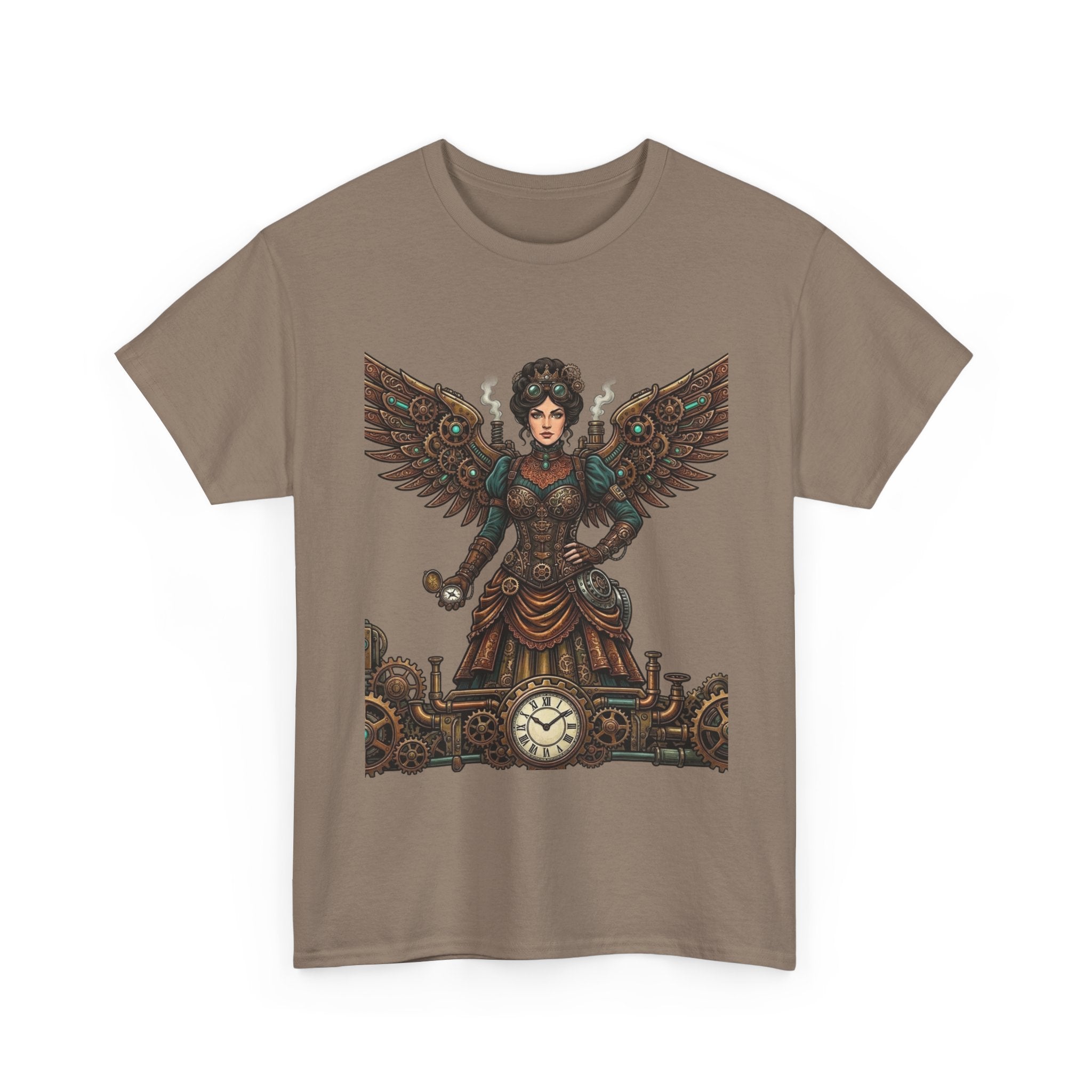Steampunk Mother - Clockwork Wings Graphic Tee - Gear Cog Design