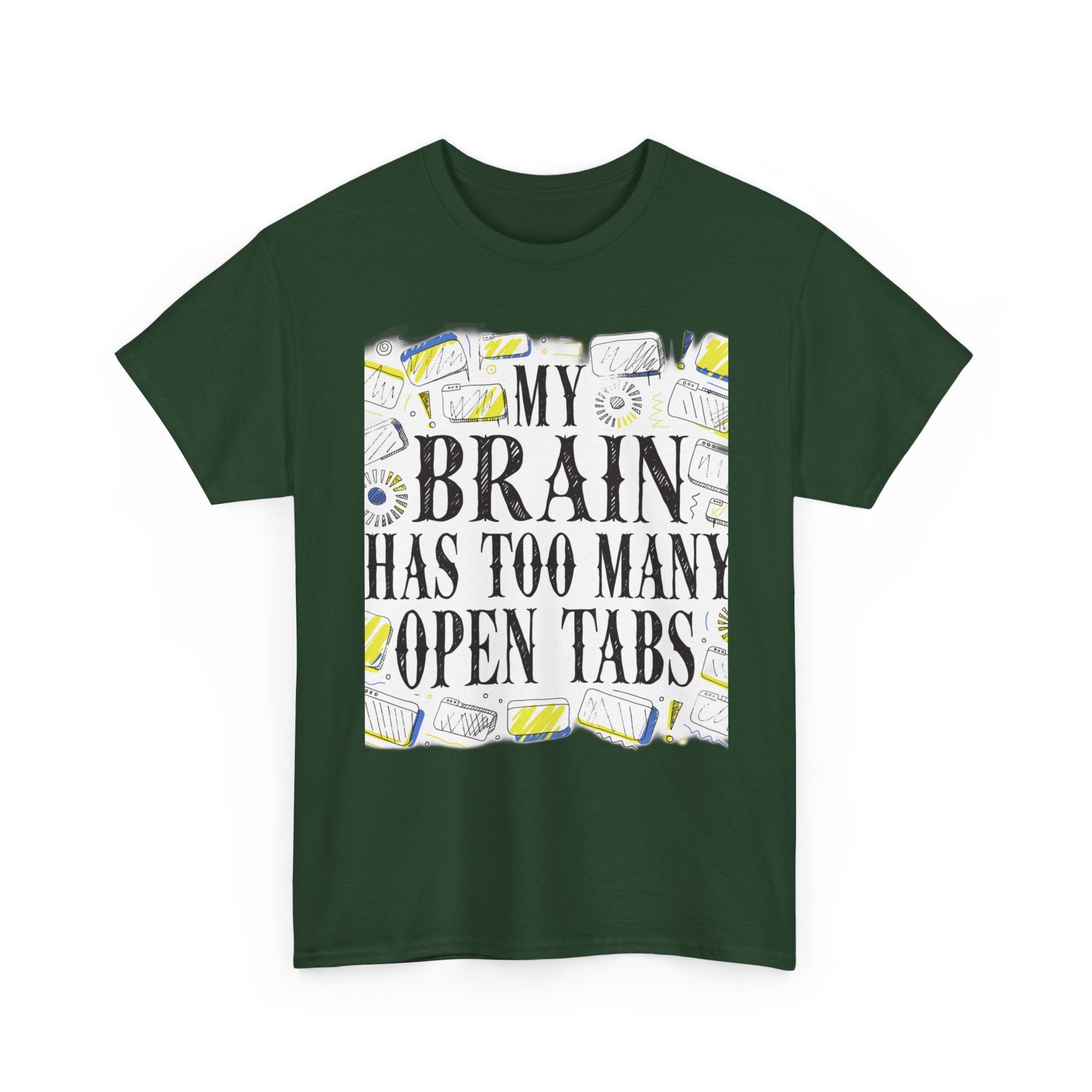 Late Diagnosed ADHD Club - My Brain Has Too Many Open Tabs | Funny ADHD T-Shirt