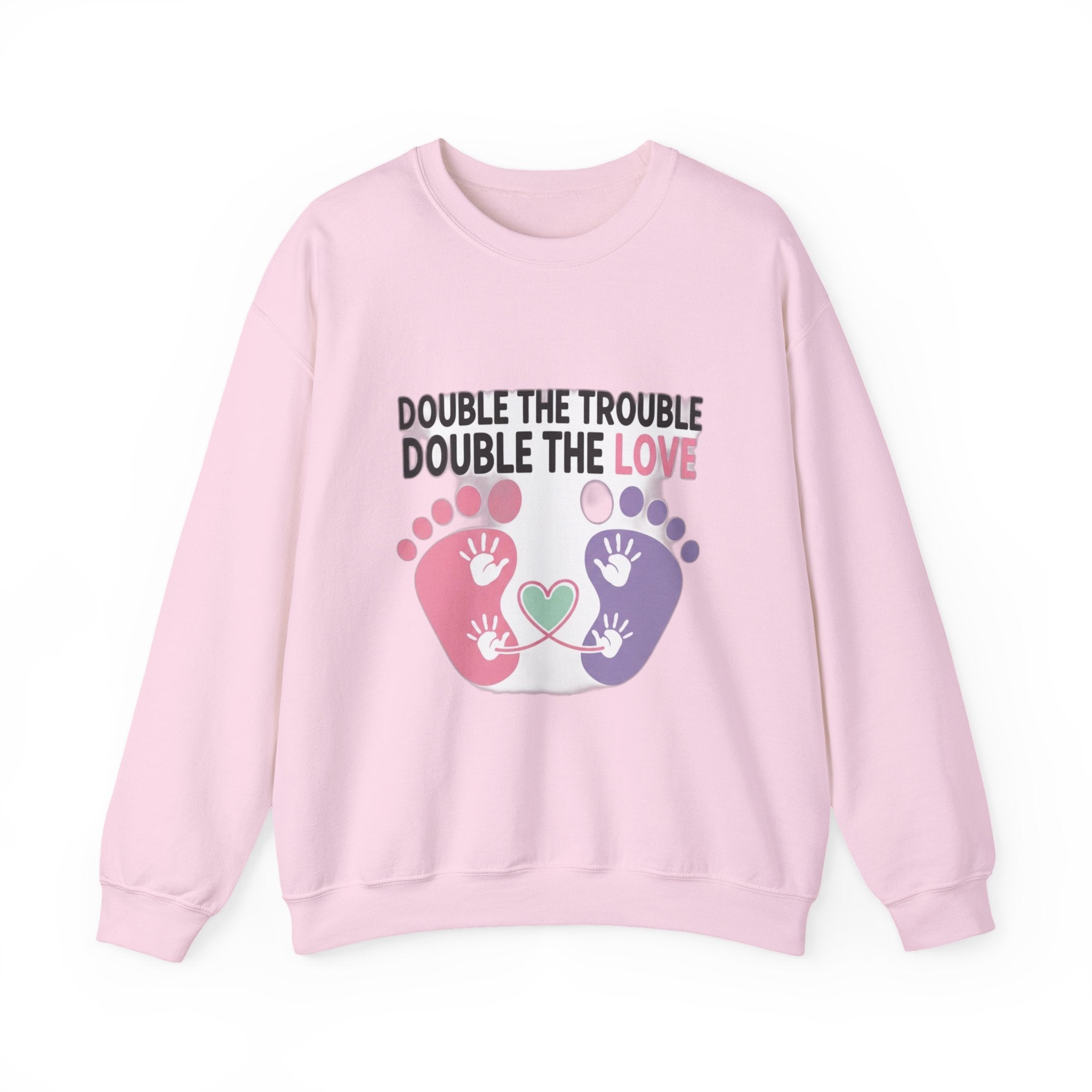 Twin Mom Sweatshirt - Double the Trouble Double the Love - Twins Mother Shirt