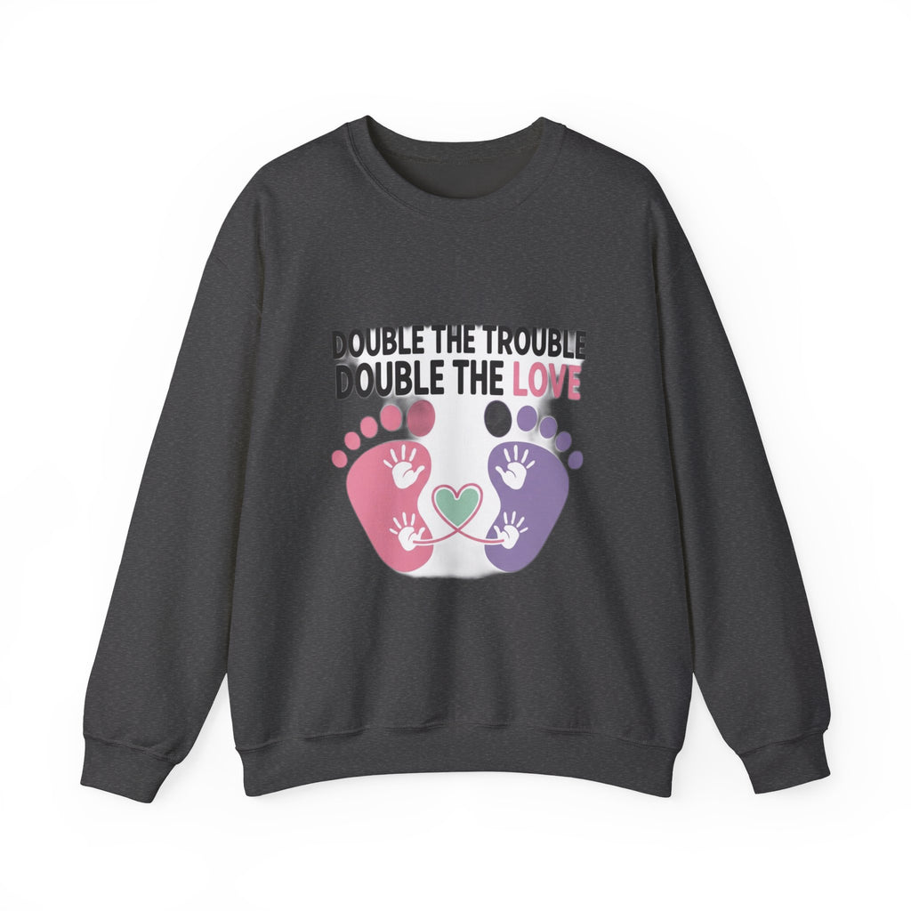 Twin Mom Sweatshirt - Double the Trouble Double the Love - Twins Mother Shirt