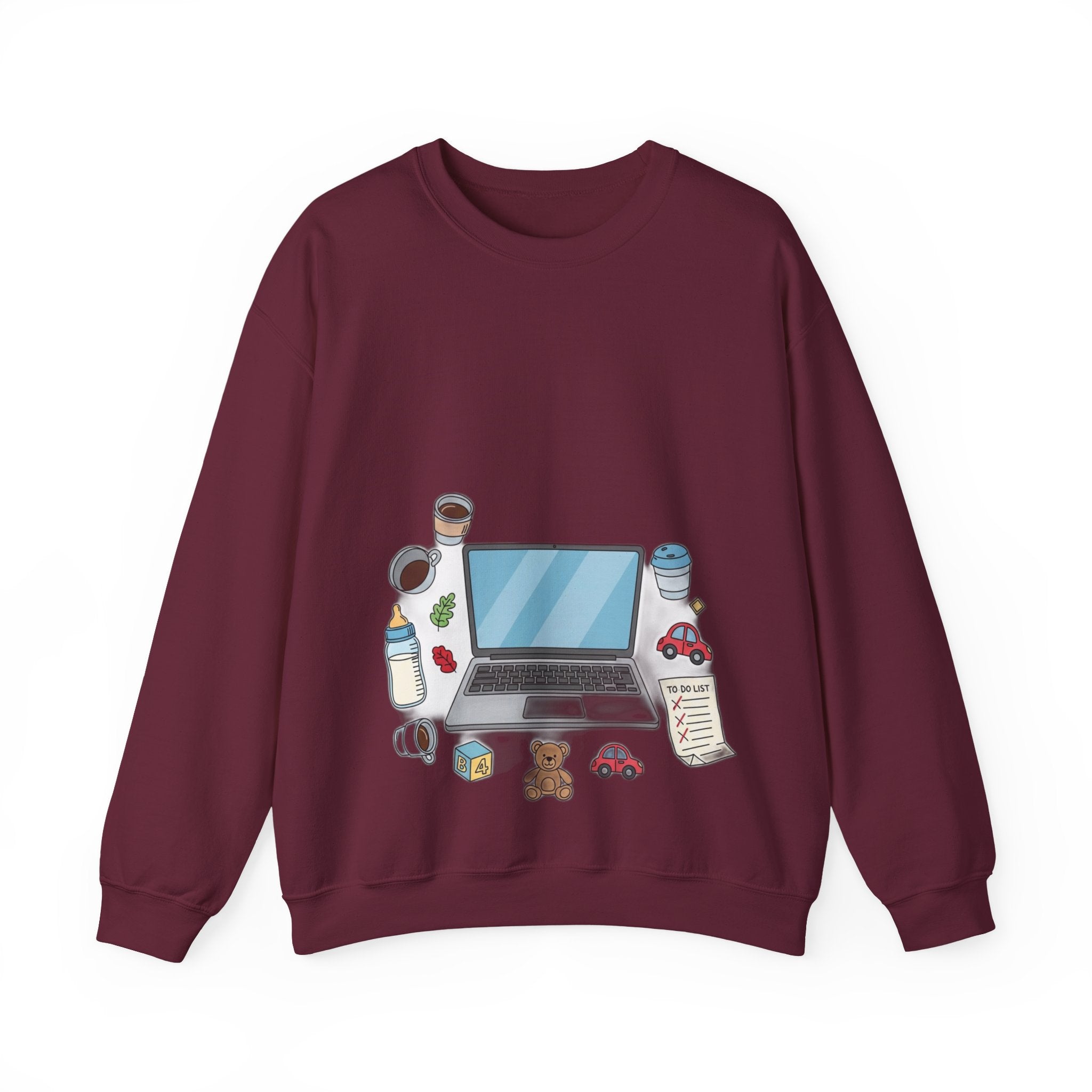 WFH Mom Sweatshirt - Fueled by Coffee and Chaos - Work From Home Mom Shirt