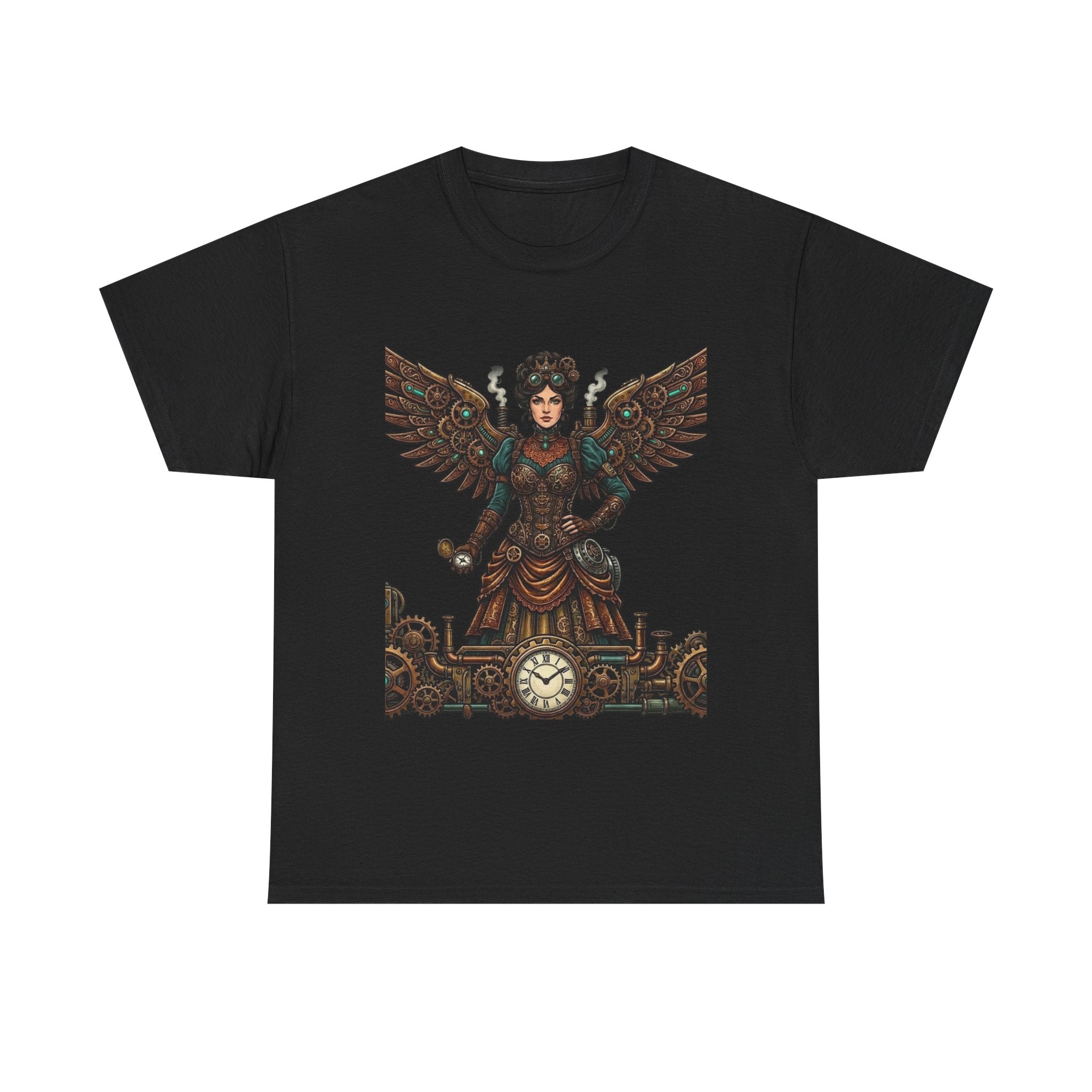 Steampunk Mother - Clockwork Wings Graphic Tee - Gear Cog Design