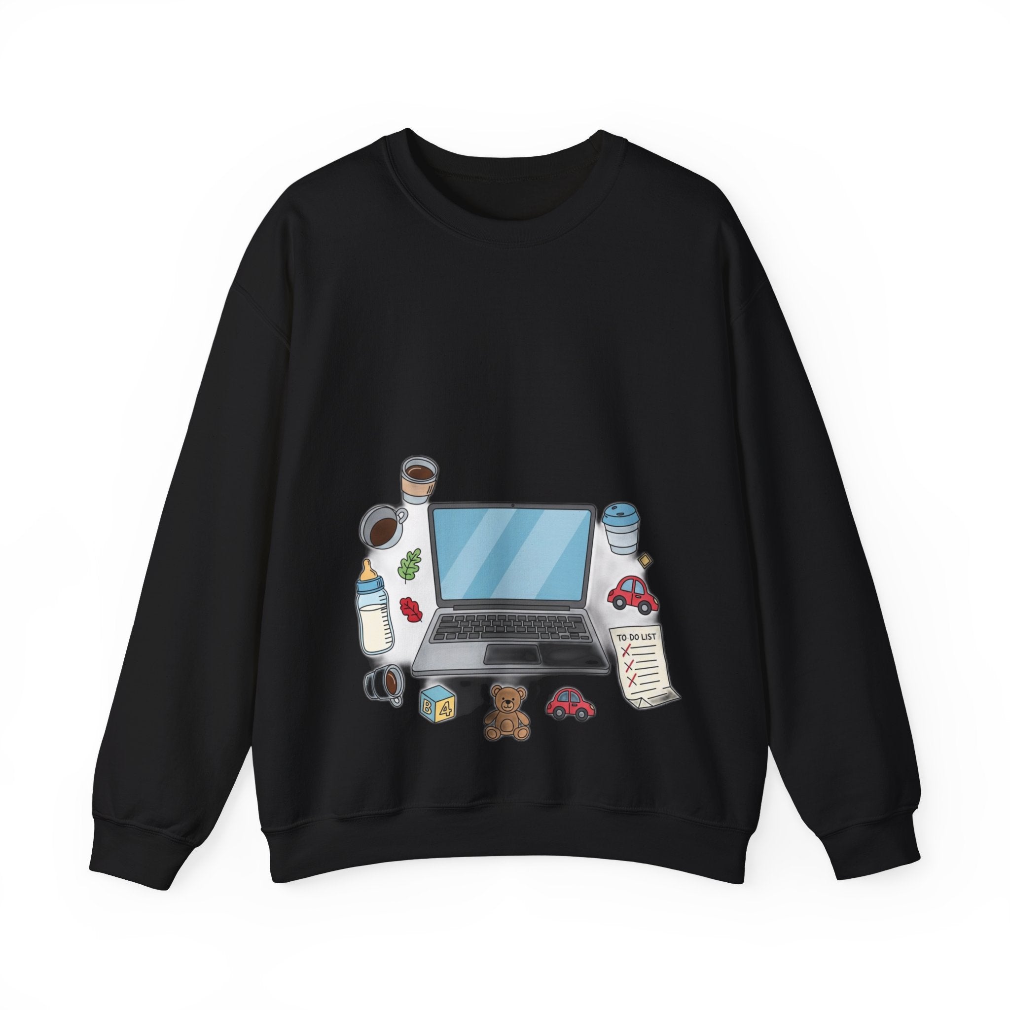 WFH Mom Sweatshirt - Fueled by Coffee and Chaos - Work From Home Mom Shirt