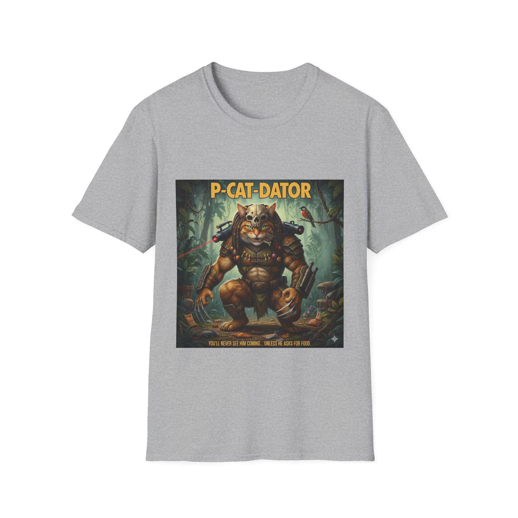 Predator Cat T Shirt  Movie Mashup Sci Fi Cat Illustration