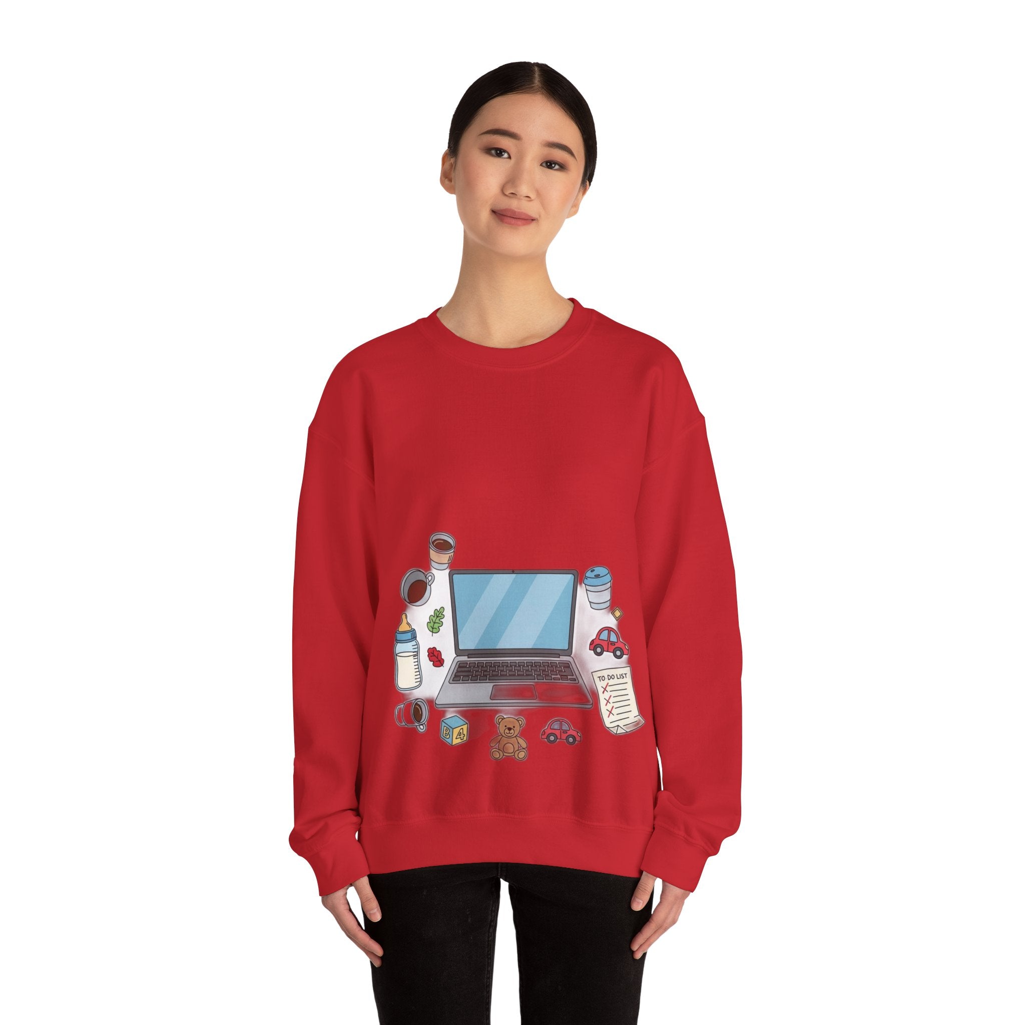 WFH Mom Sweatshirt - Fueled by Coffee and Chaos - Work From Home Mom Shirt