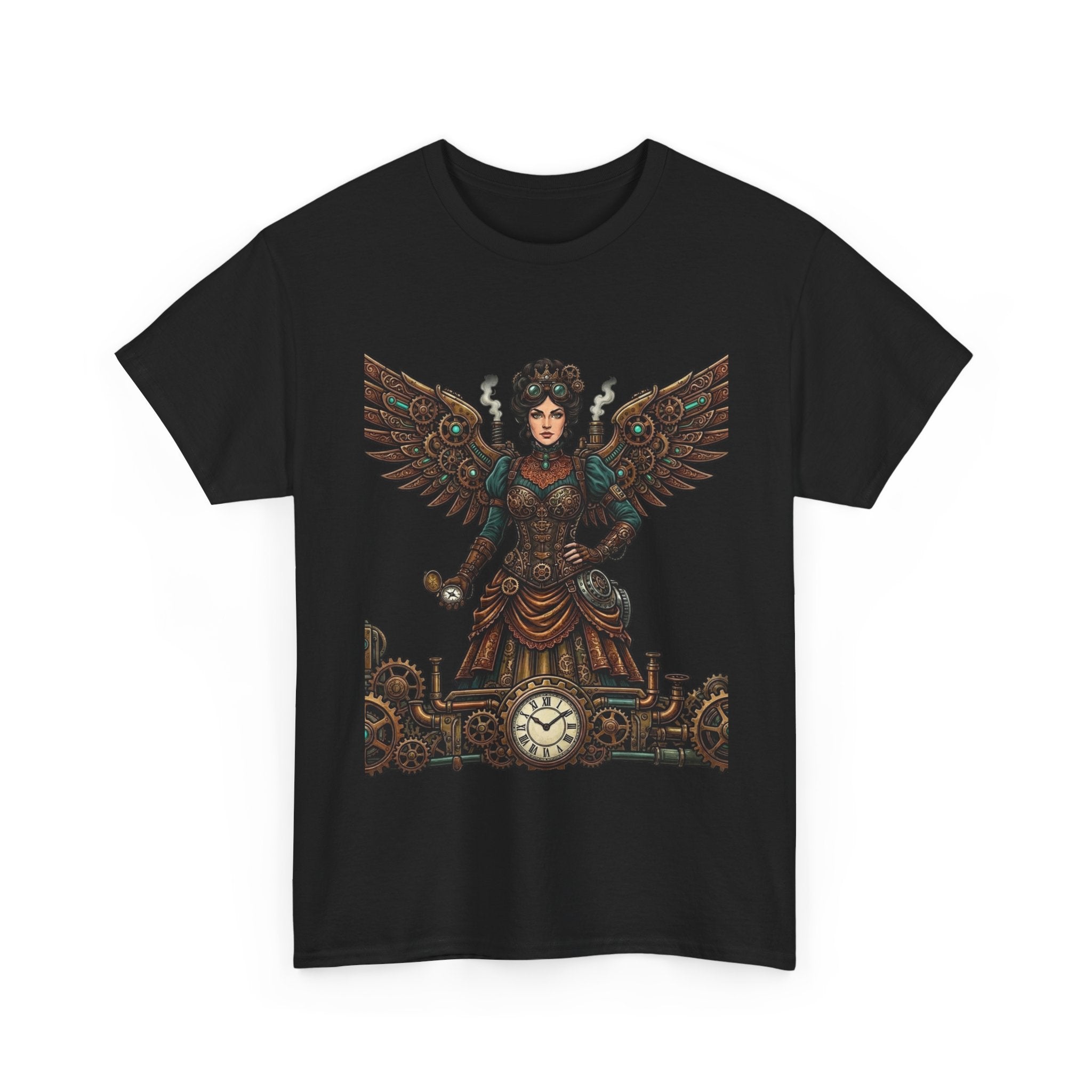 Steampunk Mother - Clockwork Wings Graphic Tee - Gear Cog Design