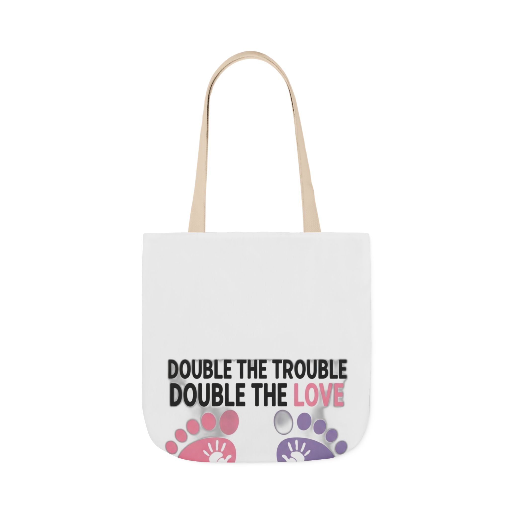 Twin Mom Tote Bag - Double the Trouble Double the Love - Twins Mother Canvas Bag