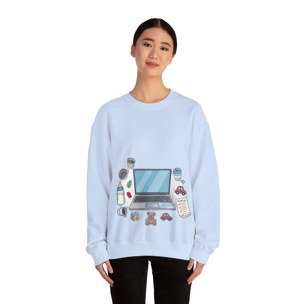 WFH Mom Sweatshirt - Fueled by Coffee and Chaos - Work From Home Mom Shirt