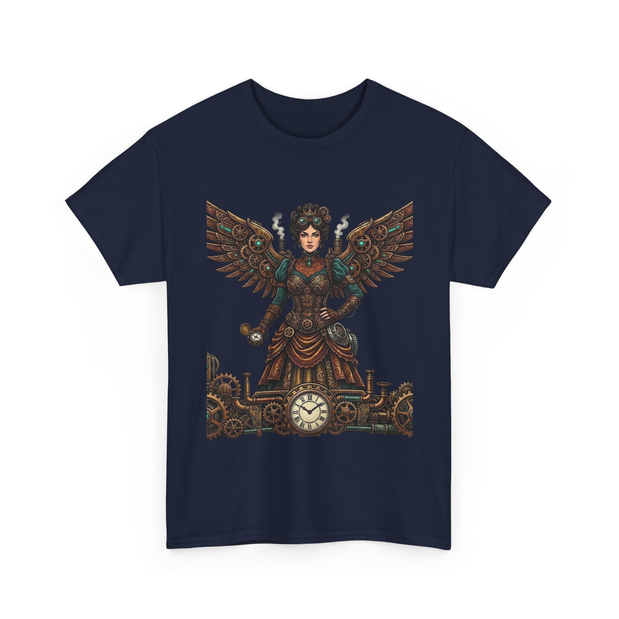 Steampunk Mother - Clockwork Wings Graphic Tee - Gear Cog Design